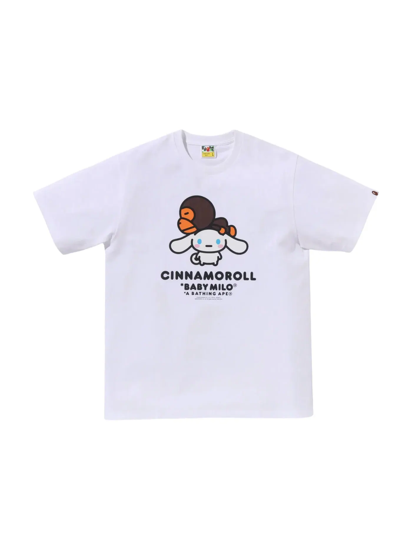 Мужская футболка с принтом BAPE x Cinnamoroll Baby Milo Tee White — изображение 1 из 1