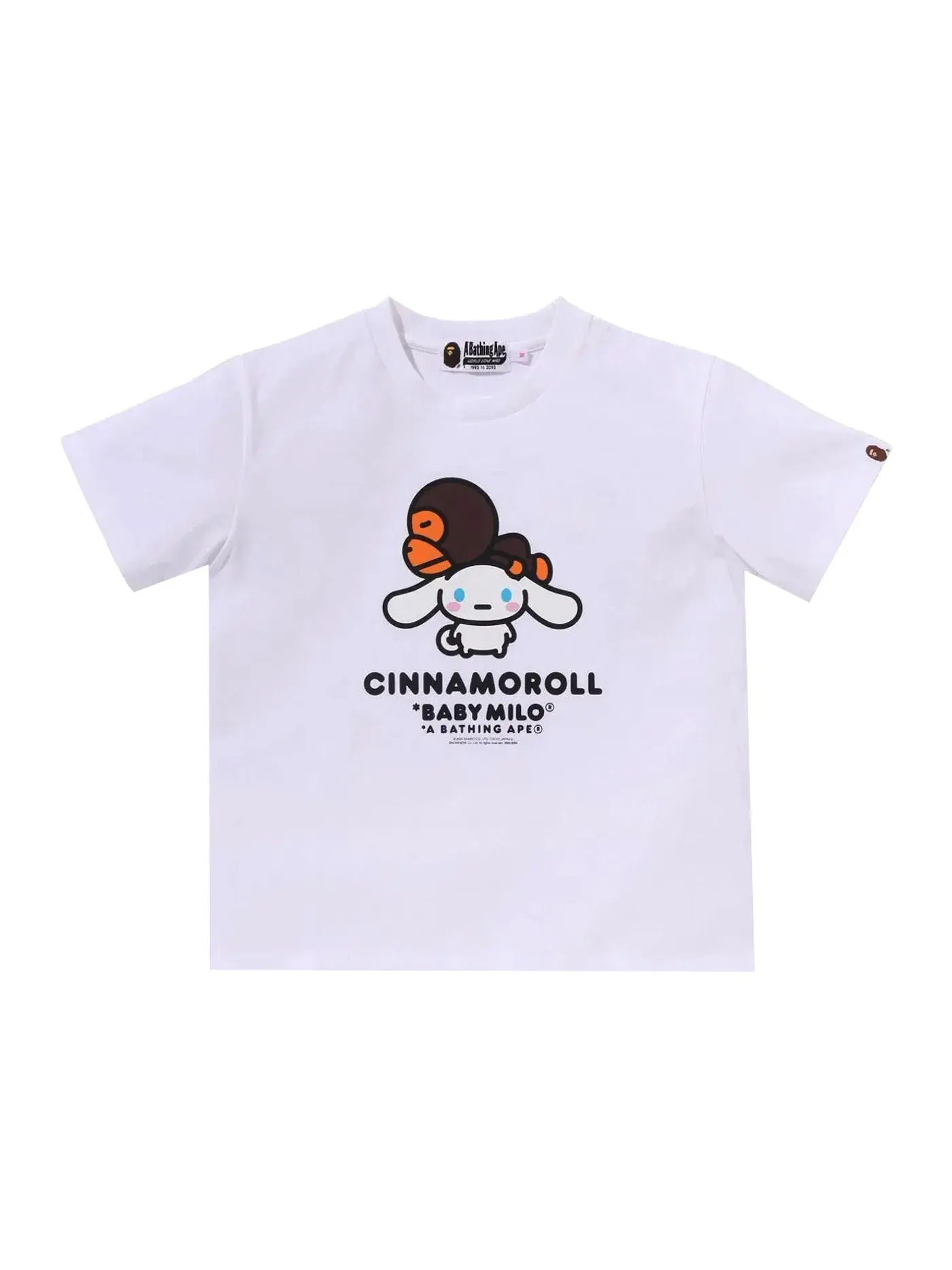 Женская футболка с принтом BAPE x Cinnamoroll Baby Milo Tee BAPE — изображение 1 из 1, белый