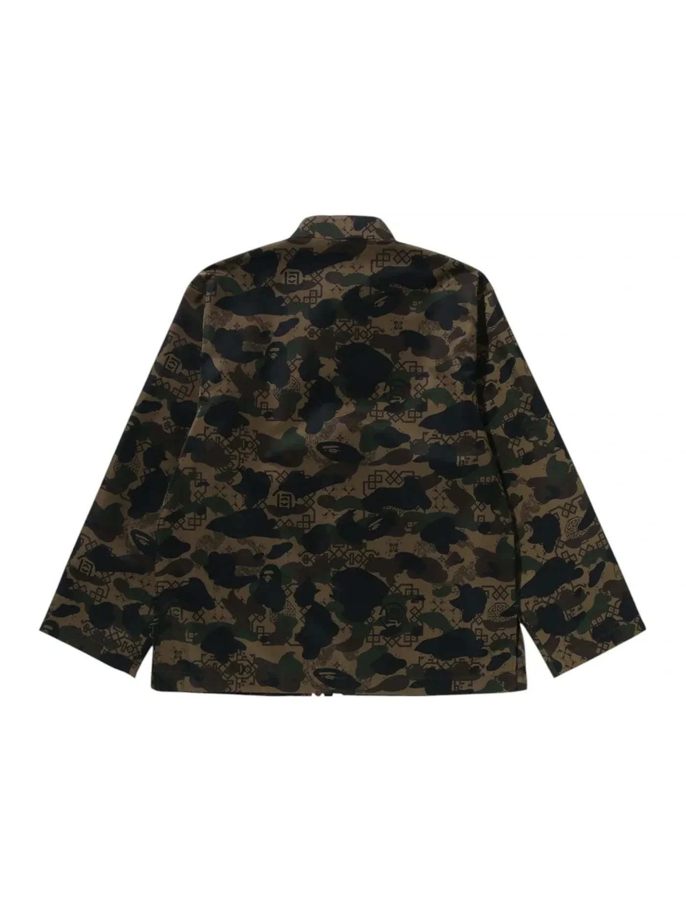 Мужская куртка с камуфляжным принтом BAPE x CLOT Camo Ape Head Chinese Jacket — изображение 2 из 2, оливковый