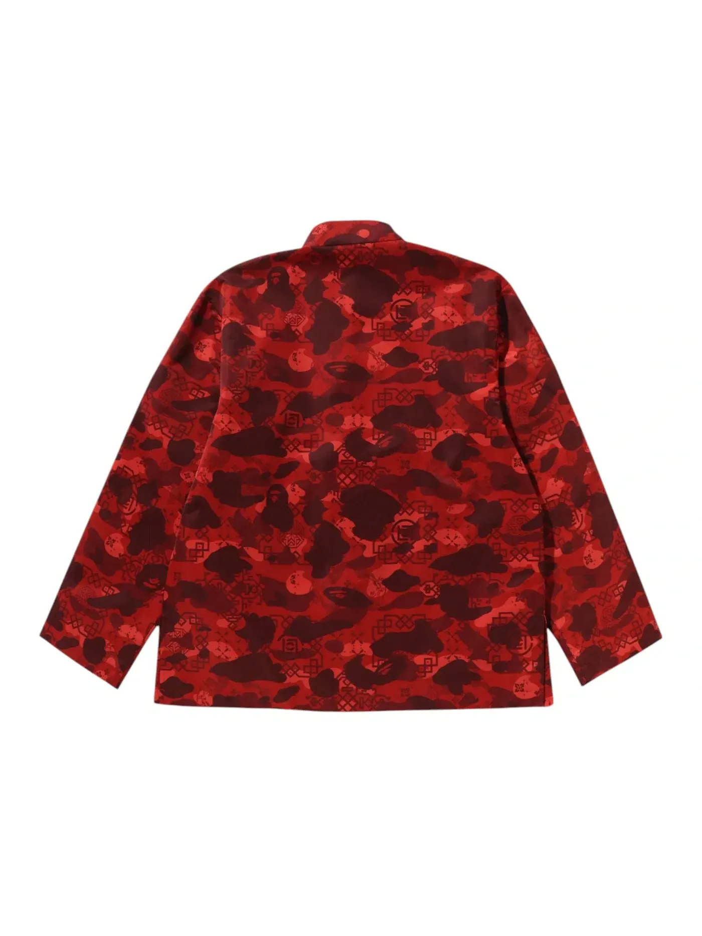 Мужская куртка с камуфляжным принтом BAPE x CLOT Camo Ape Head Chinese Jacket BAPE — изображение 2 из 2, красный