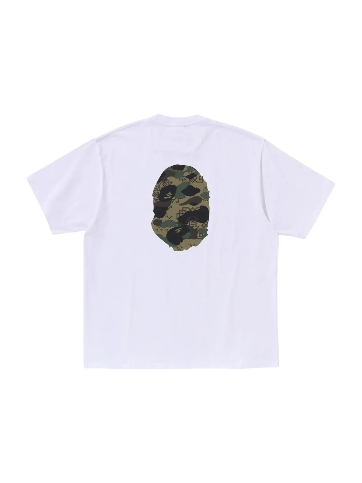 Мужская футболка с принтом BAPE x CLOT Camo Ape Head BAPE — изображение 2 из 2, белый
