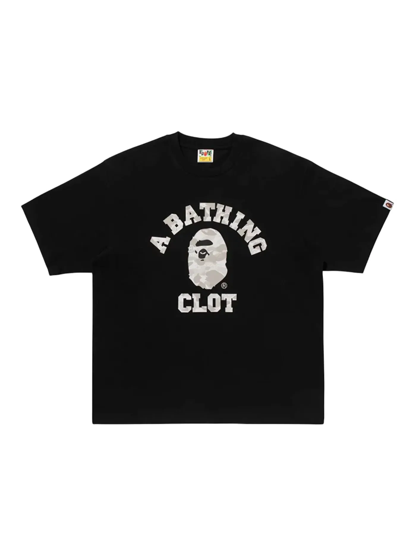 Мужская футболка свободного кроя BAPE x CLOT College Relaxed Fit Tee BAPE — изображение 1 из 1, черный