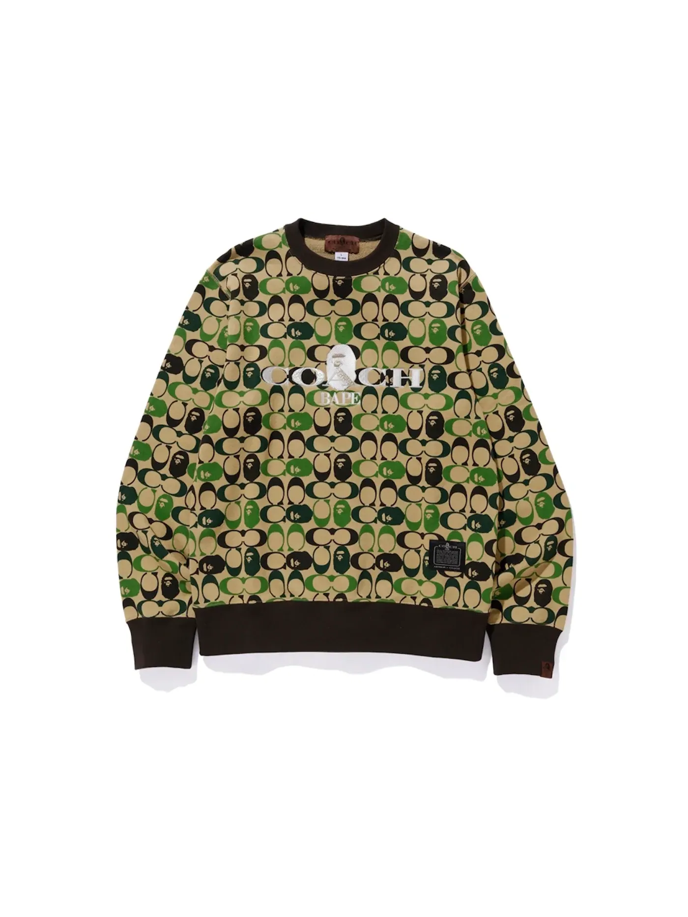 Мужской свитшот BAPE x Coach Crewneck — изображение 1 из 1, бежевый