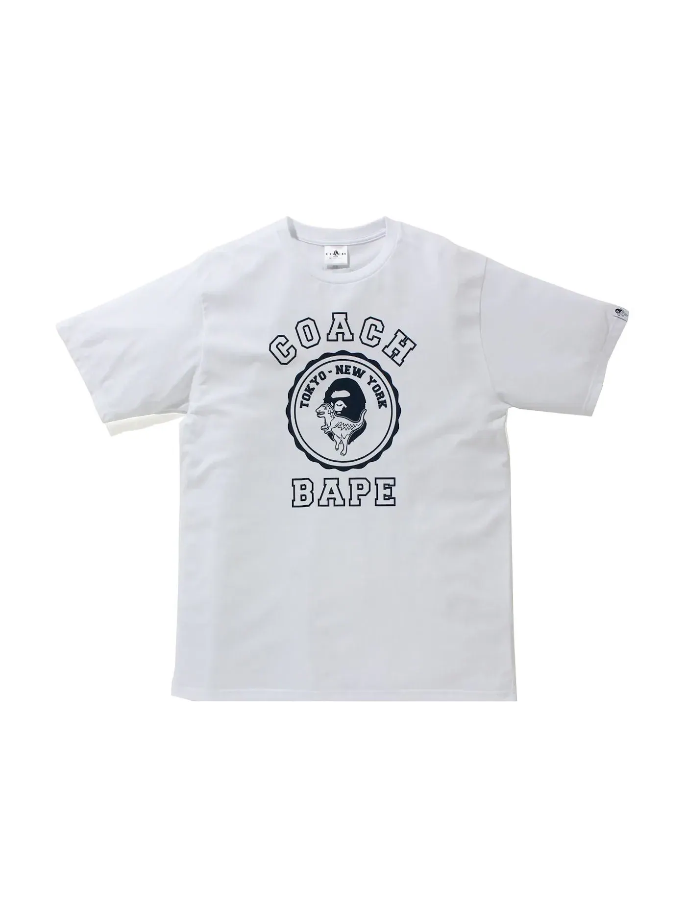 Мужская футболка с принтом BAPE x Coach College Tee BAPE — изображение 1 из 3, белый