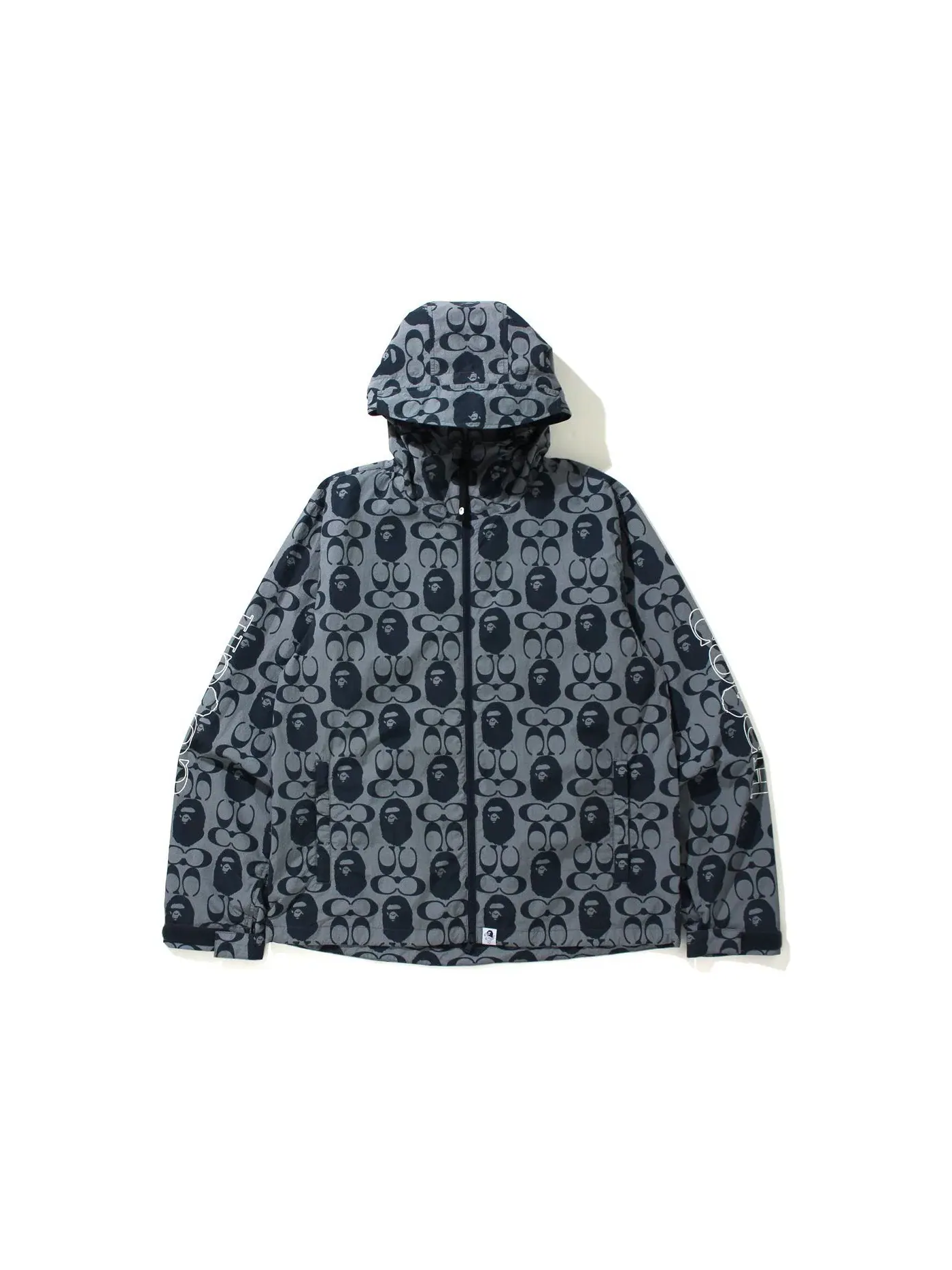 Мужская куртка-ветровка с принтом BAPE x Coach Windbreaker BAPE — изображение 1 из 3, темно-синий