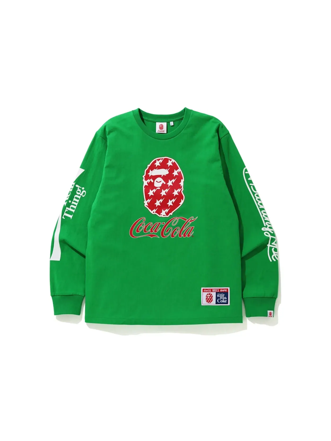 Мужская футболка с длинным рукавом BAPE x Coca Cola L/S Tee — изображение 1 из 2, зеленый