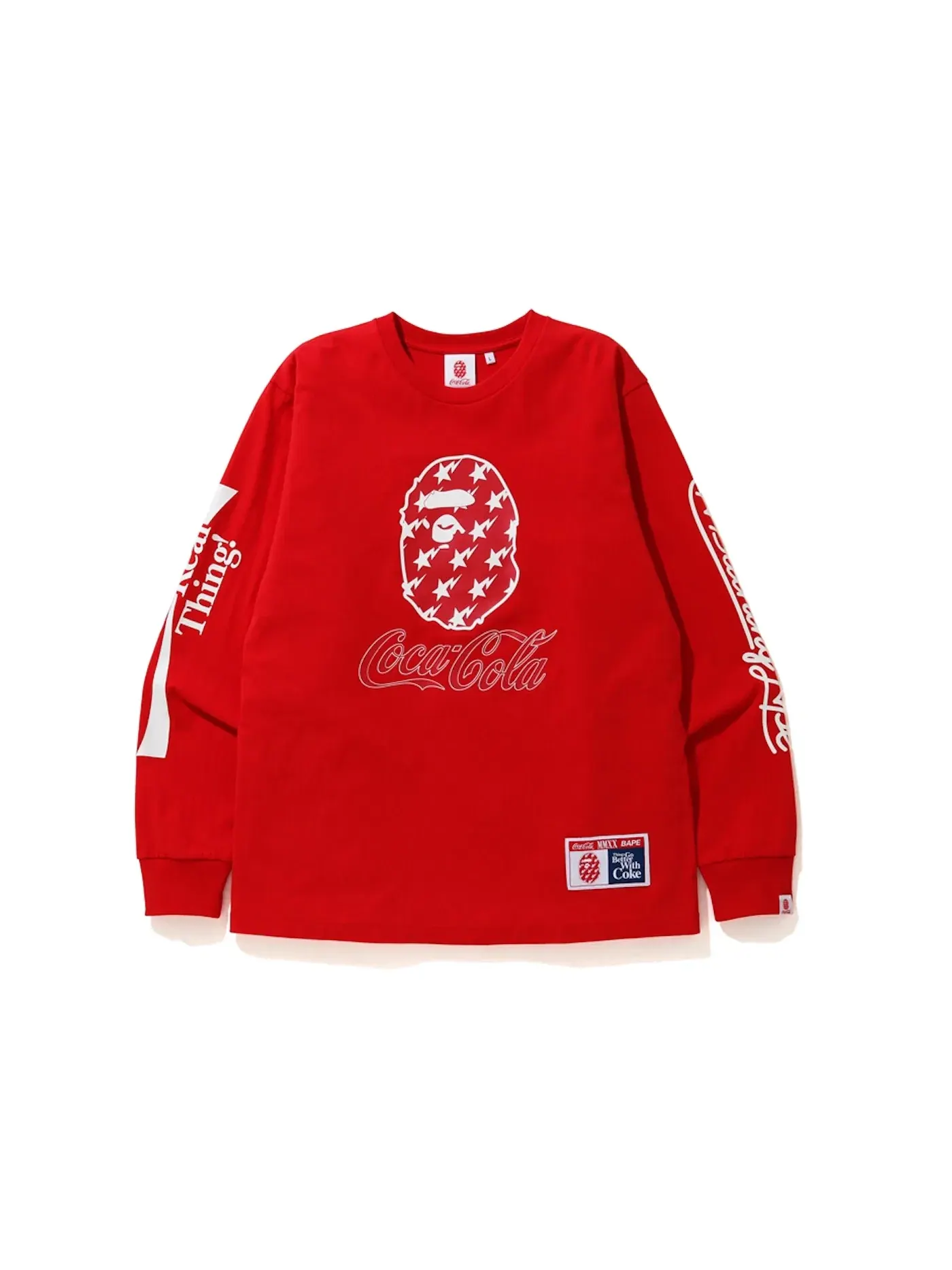 Мужская футболка с длинным рукавом BAPE x Coca Cola L/S Tee — изображение 1 из 2, красный