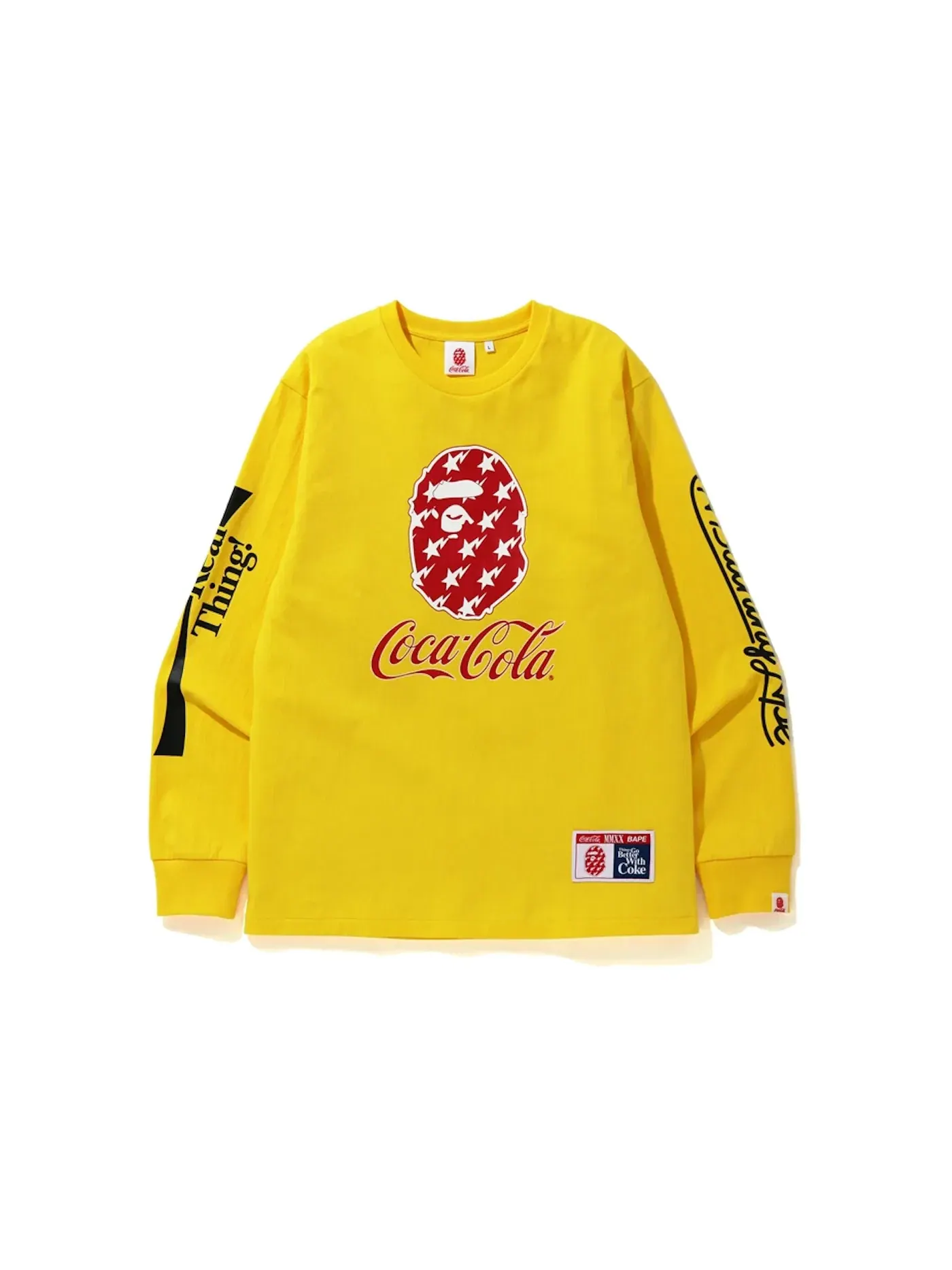 Мужская футболка с длинным рукавом BAPE x Coca Cola L/S Tee — изображение 1 из 2, желтый