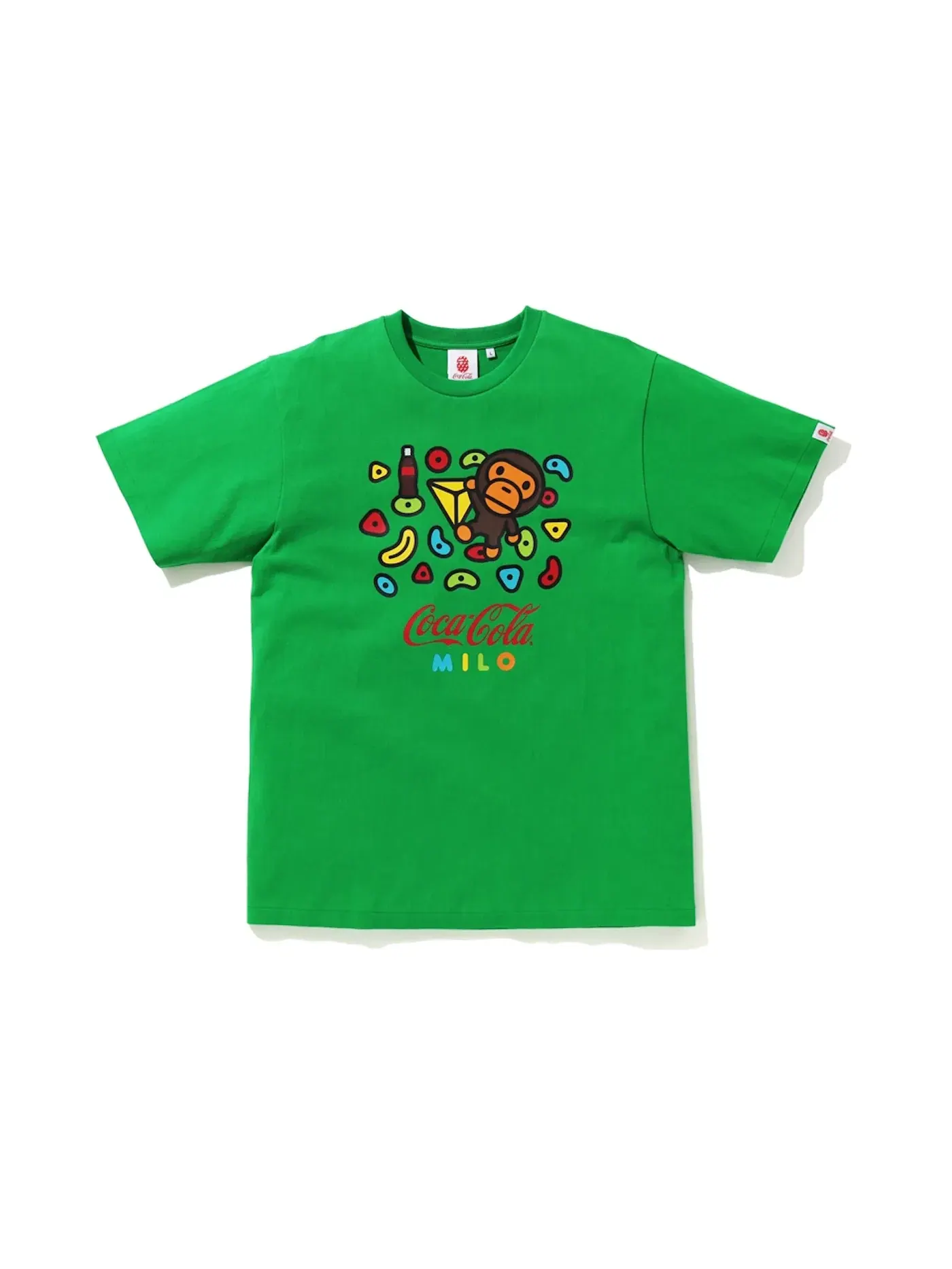 Мужская футболка с принтом BAPE x Coca Cola Milo Sport Climbing Tee BAPE — изображение 1 из 2, зеленый