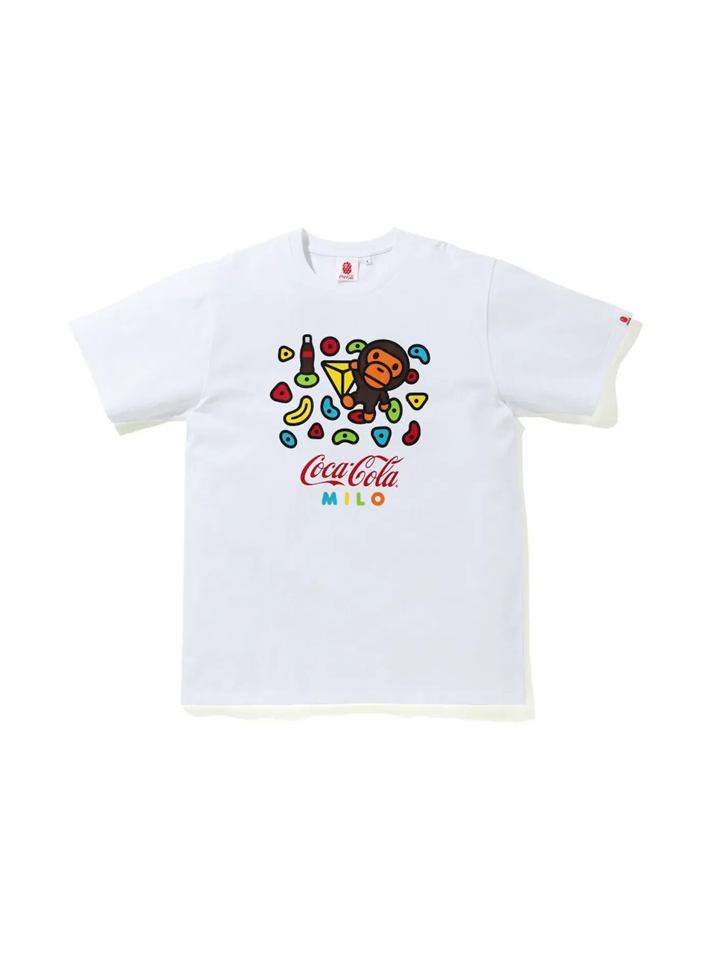Мужская футболка с принтом BAPE x Coca Cola Milo Sport Climbing Tee BAPE — изображение 1 из 2, белый