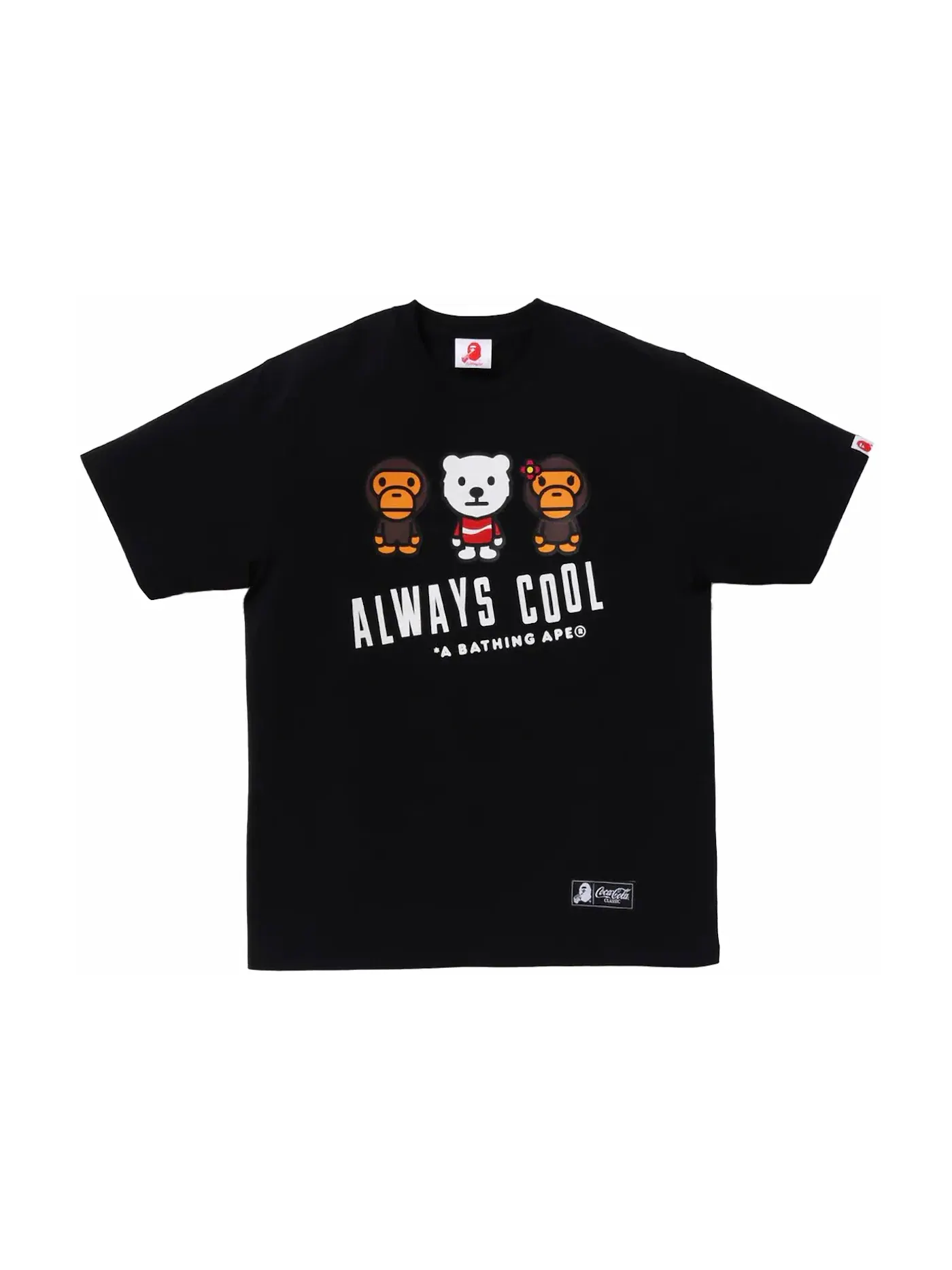 Мужская футболка с принтом BAPE x Coca-Cola Milo Tee BAPE — изображение 1 из 2, черный