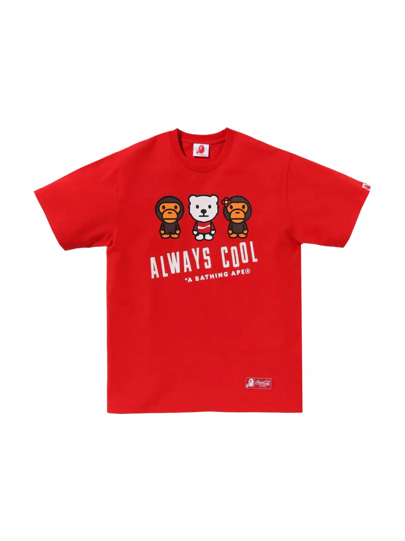Мужская футболка с принтом BAPE x Coca-Cola Milo Tee BAPE — изображение 1 из 2, красный