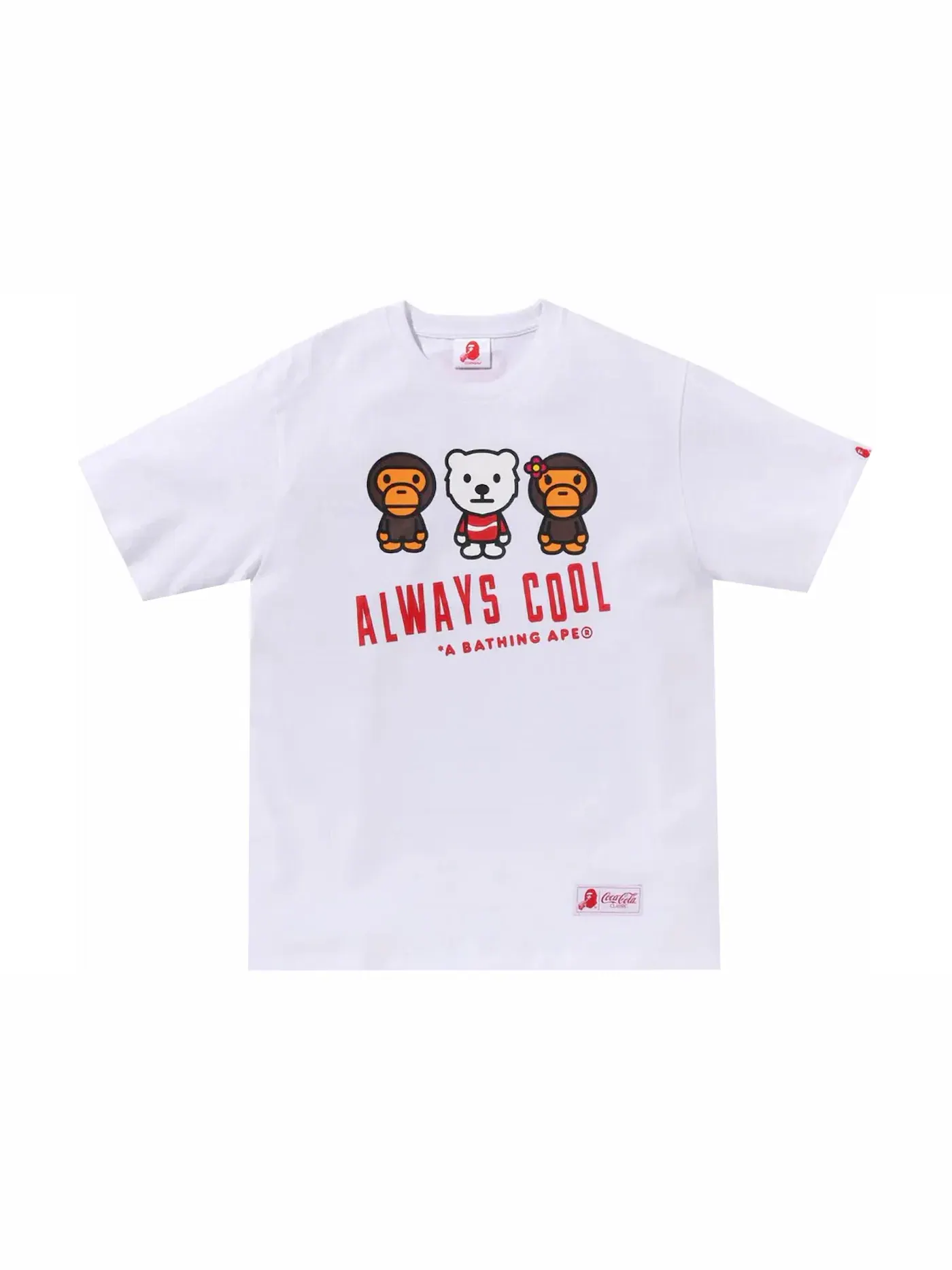 Мужская футболка с принтом BAPE x Coca-Cola Milo Tee BAPE — изображение 1 из 2, белый