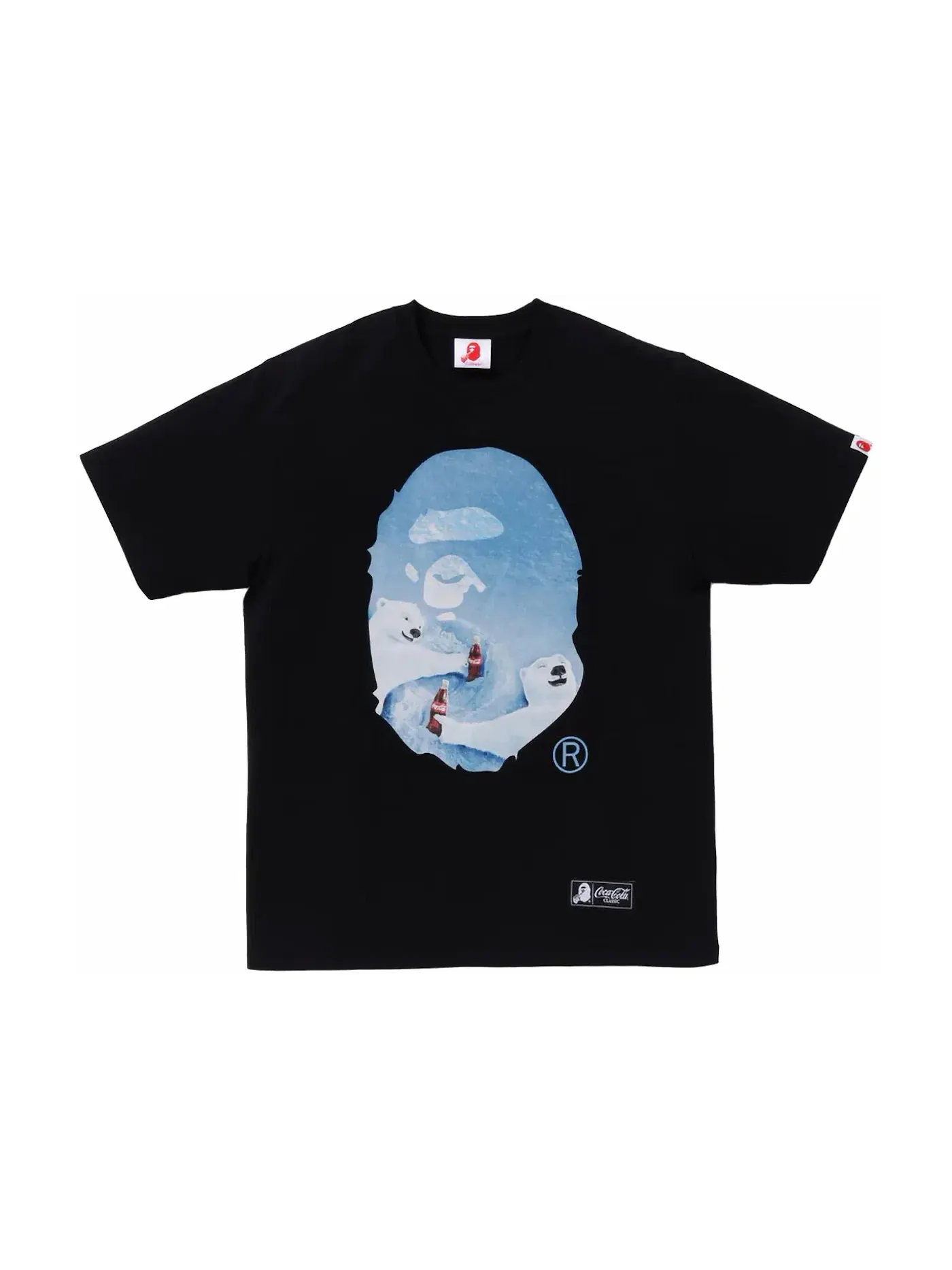Мужская футболка с принтом BAPE x Coca-Cola Photo Ape Head BAPE — изображение 1 из 2, черный