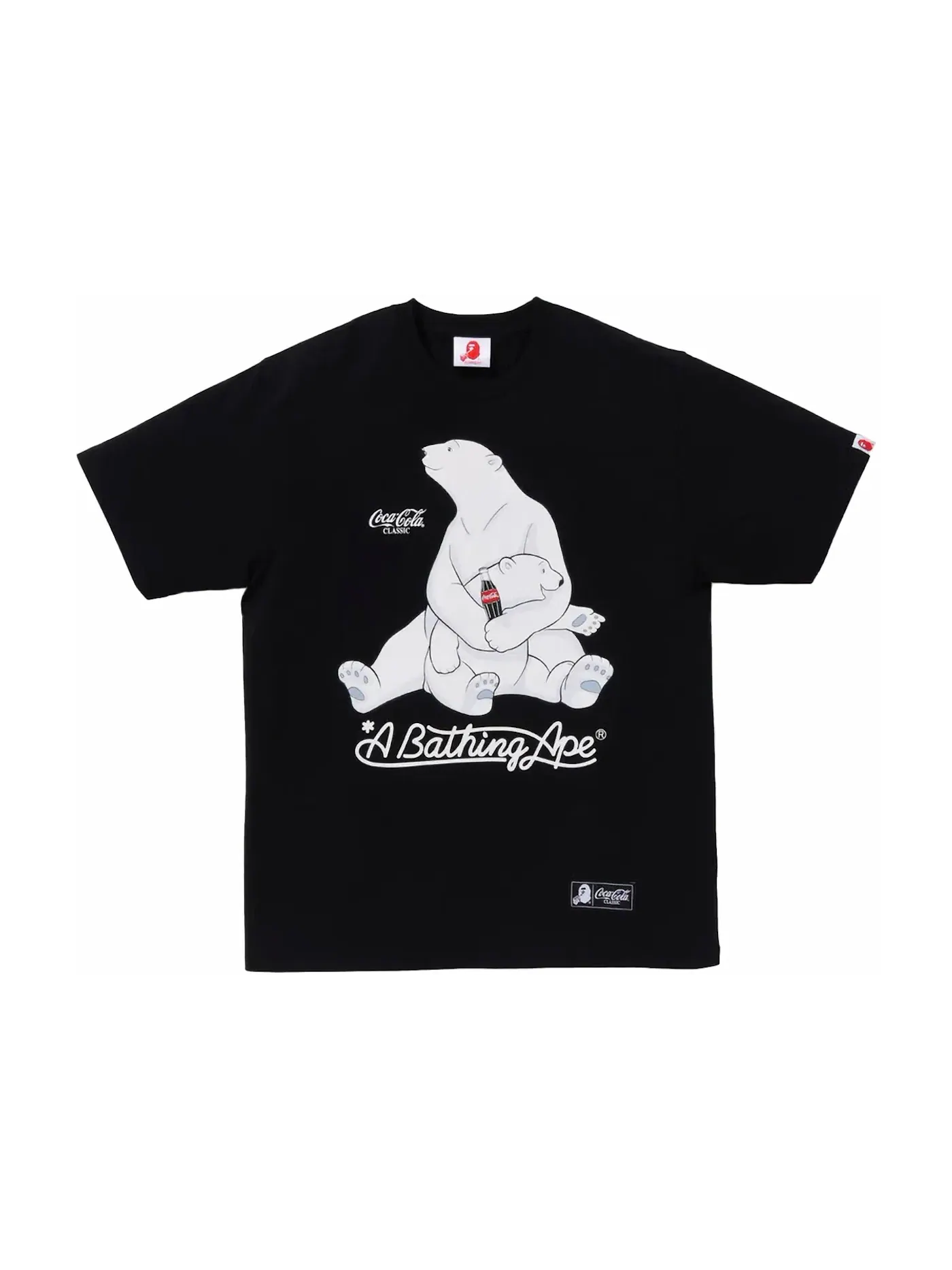 Мужская футболка с принтом BAPE x Coca-Cola Polar Bear Tee BAPE — изображение 1 из 2, черный
