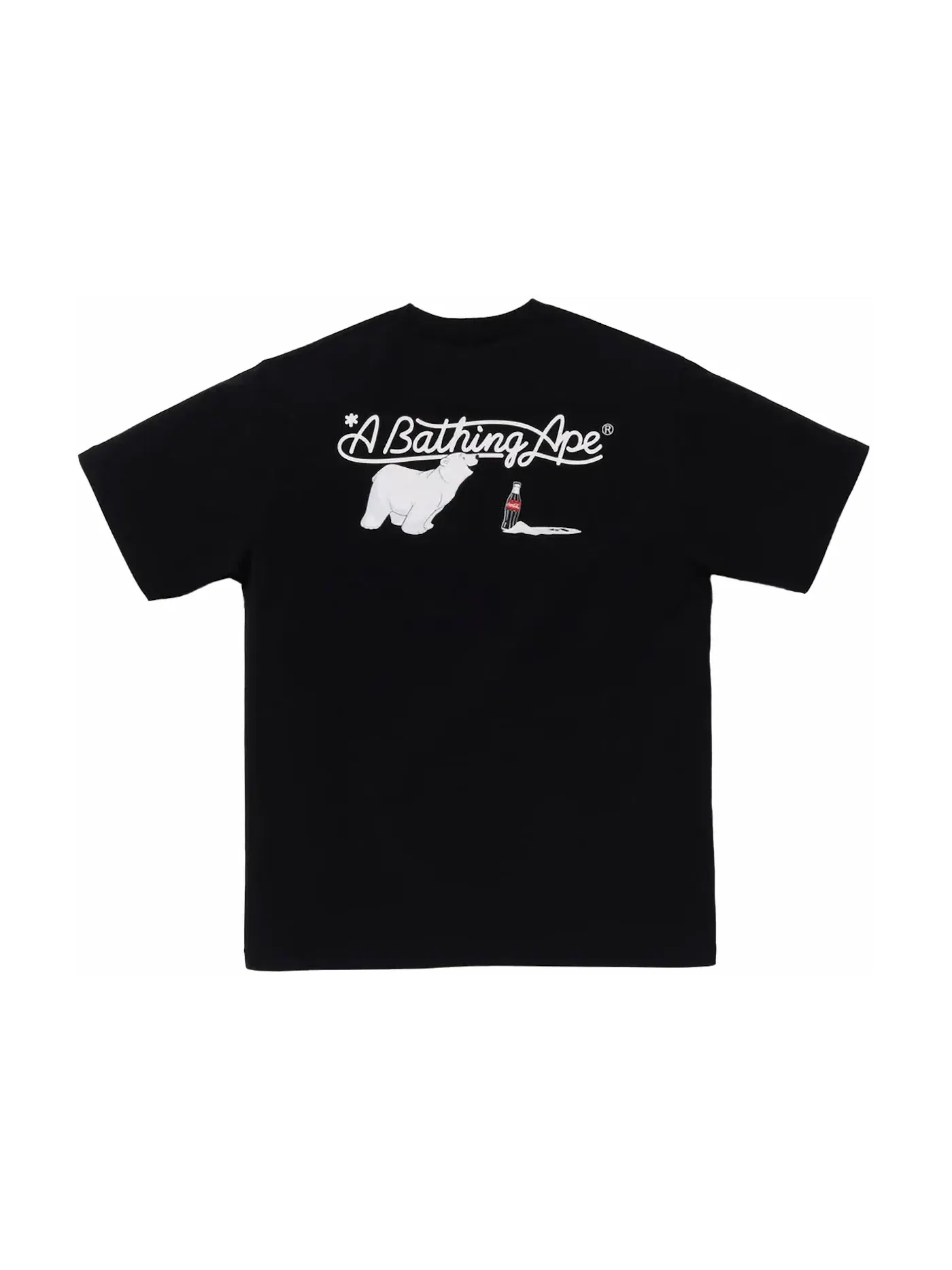 Мужская футболка с принтом BAPE x Coca-Cola Polar Bear Tee BAPE — изображение 2 из 2, черный