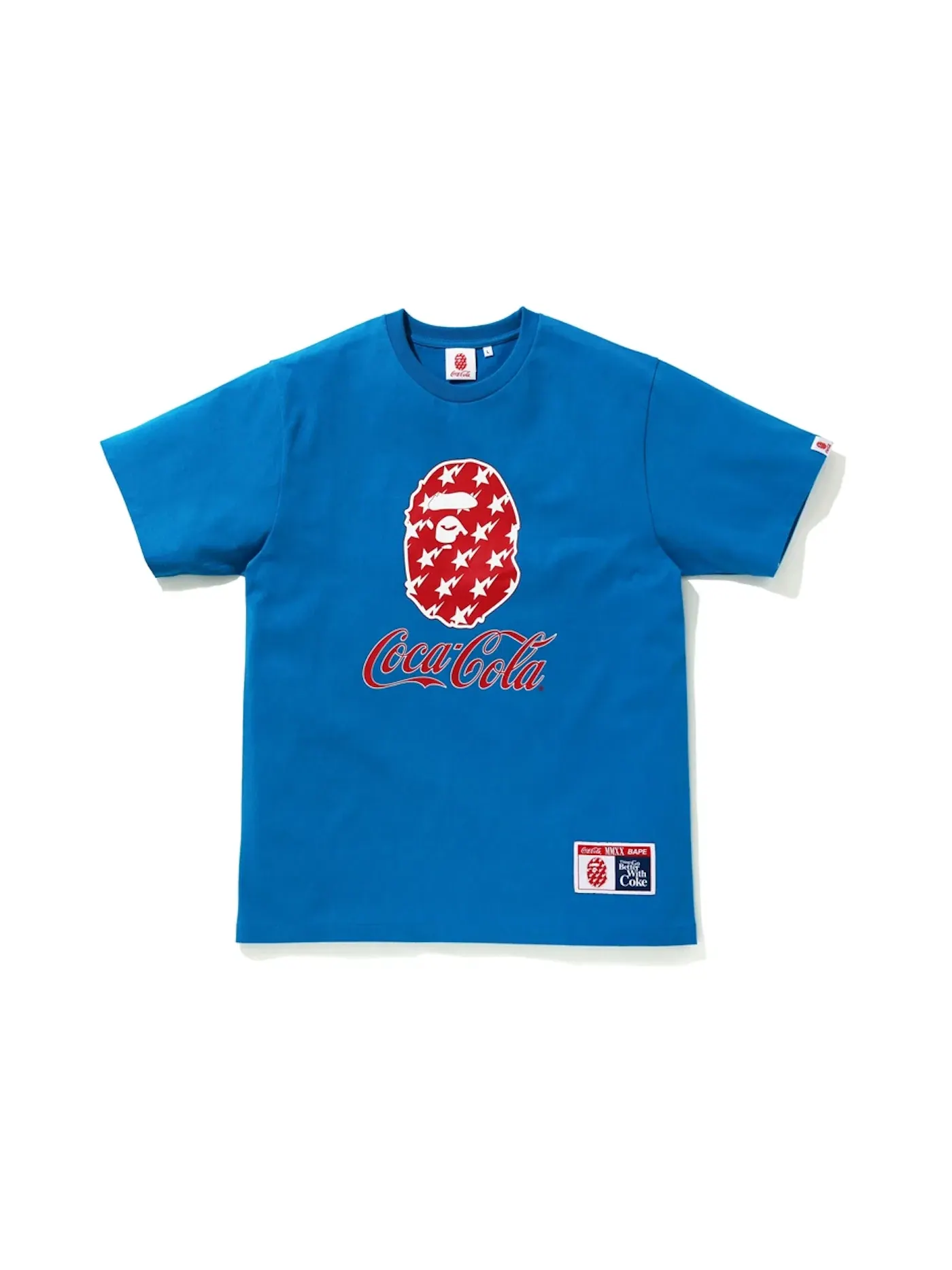 Мужская футболка с принтом BAPE x Coca Cola Tee BAPE — изображение 1 из 2, синий