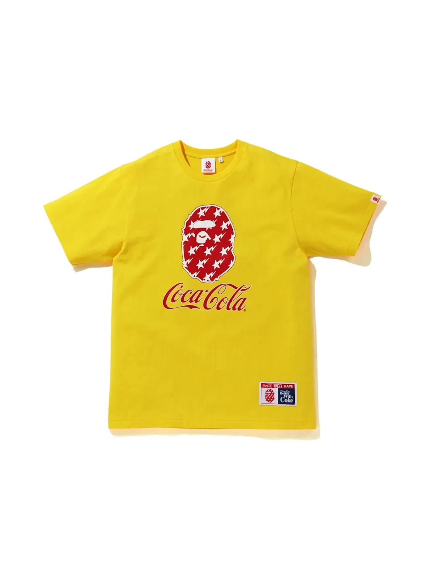 Мужская футболка с принтом BAPE x Coca Cola Tee BAPE — изображение 1 из 2, желтый