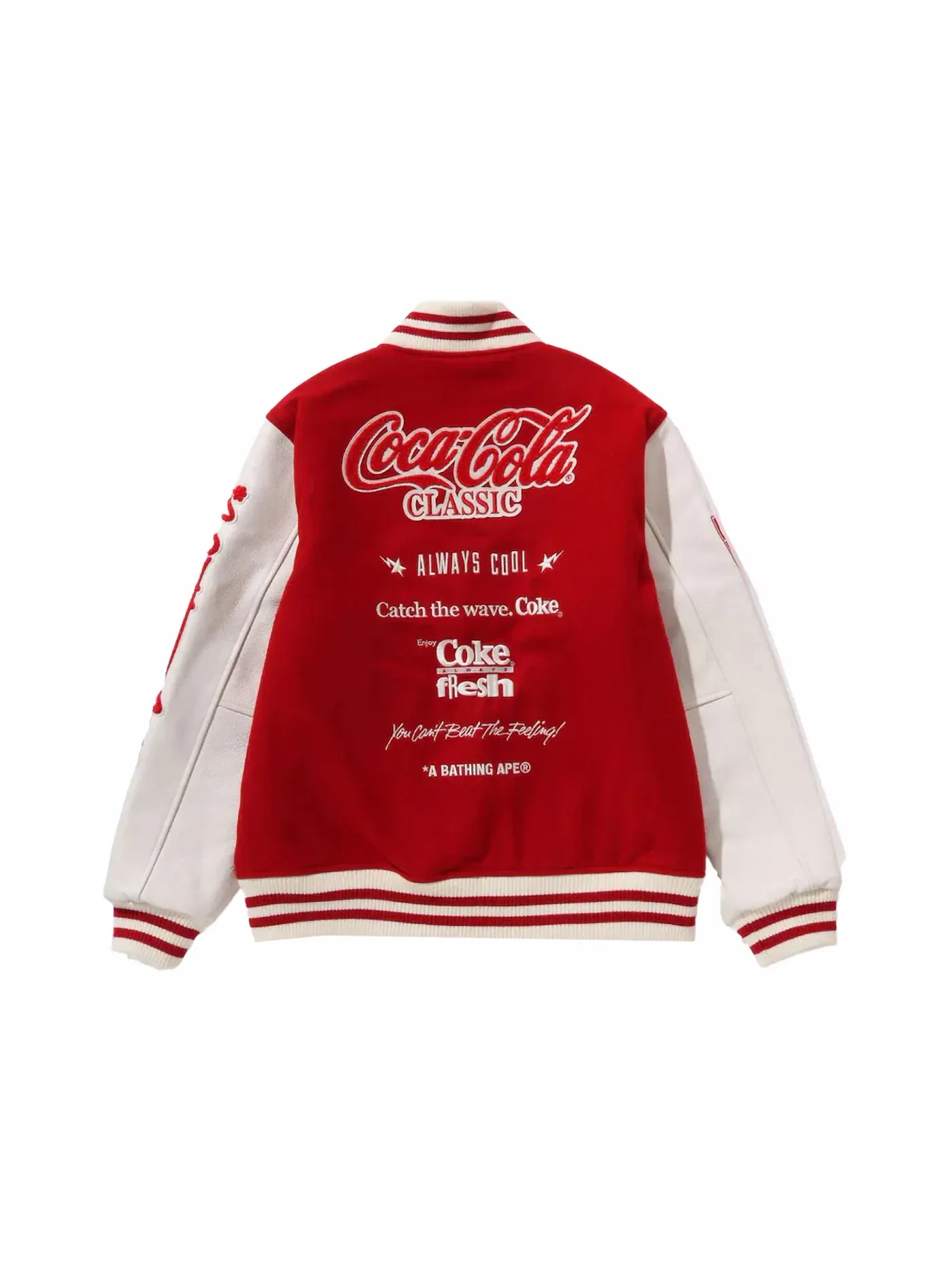 Мужская куртка-бомбер с принтом Varsity Jacket BAPE — изображение 2 из 2, красный