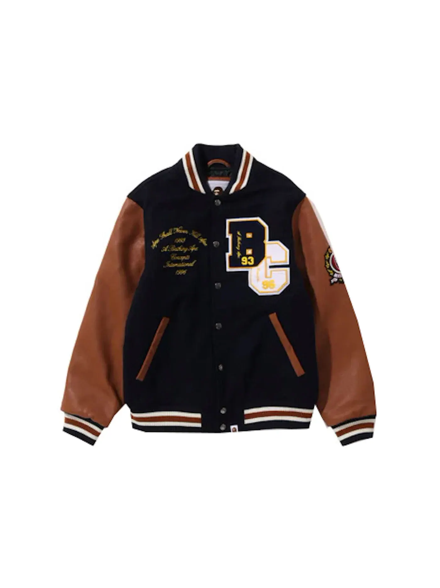 Мужская куртка-бомбер с принтом BAPE x Concepts Varsity Jacket BAPE — изображение 1 из 2, темно-синий