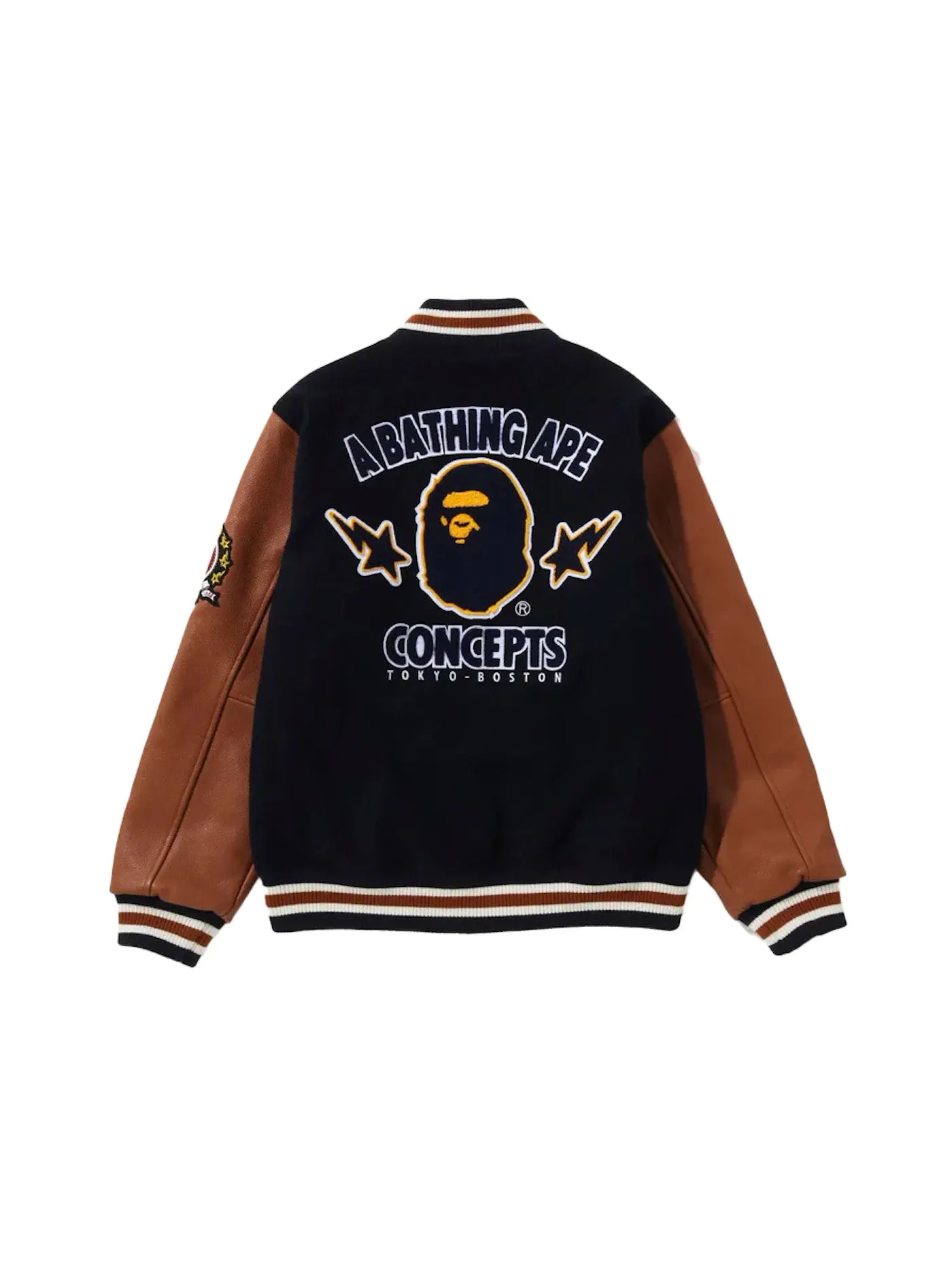 Мужская куртка-бомбер с принтом BAPE x Concepts Varsity Jacket BAPE — изображение 2 из 2, темно-синий