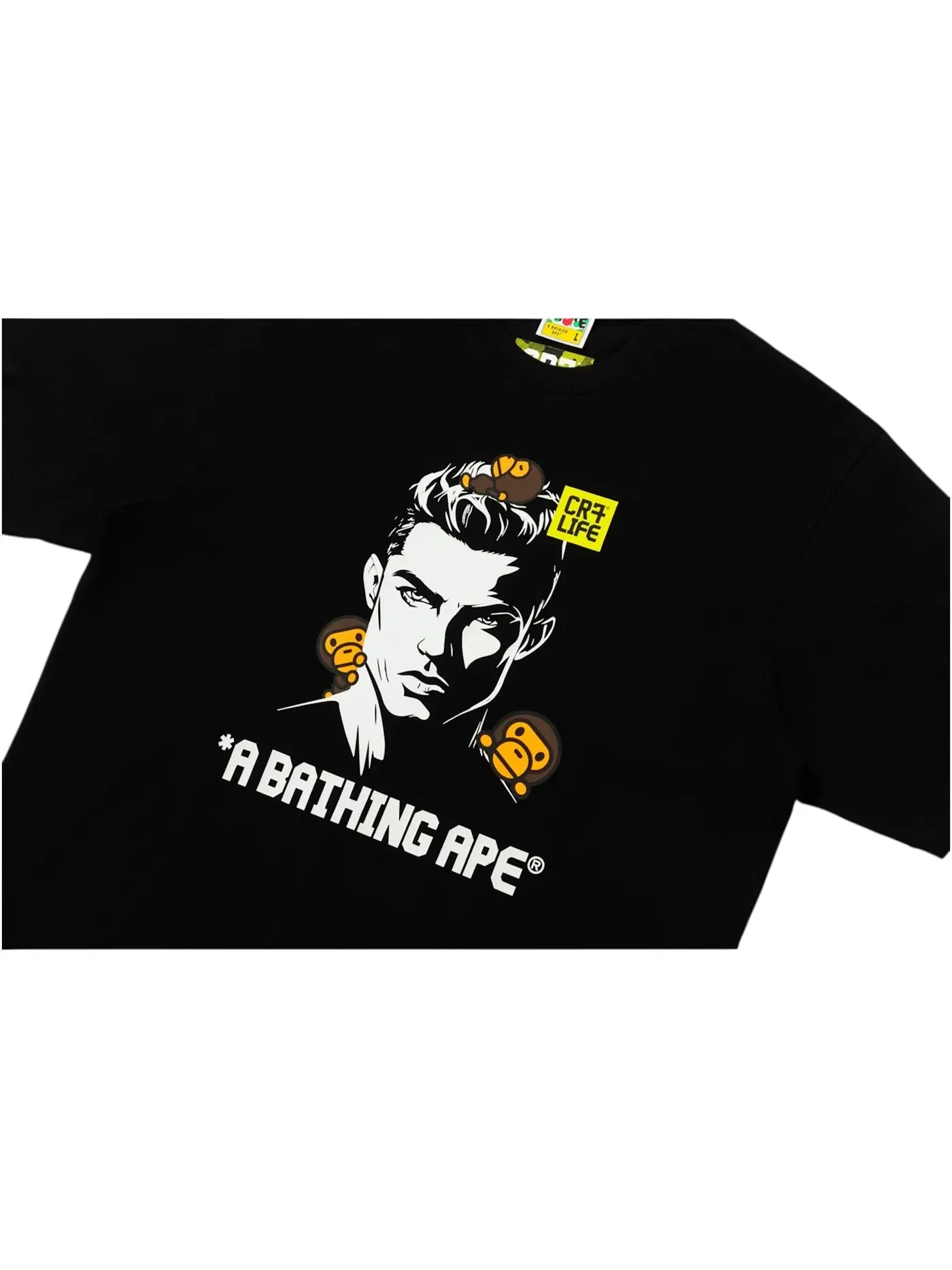 Мужская футболка свободного кроя BAPE X CR7 Life Baby Milo Relaxed Fit II Tee — изображение 2 из 2, черный