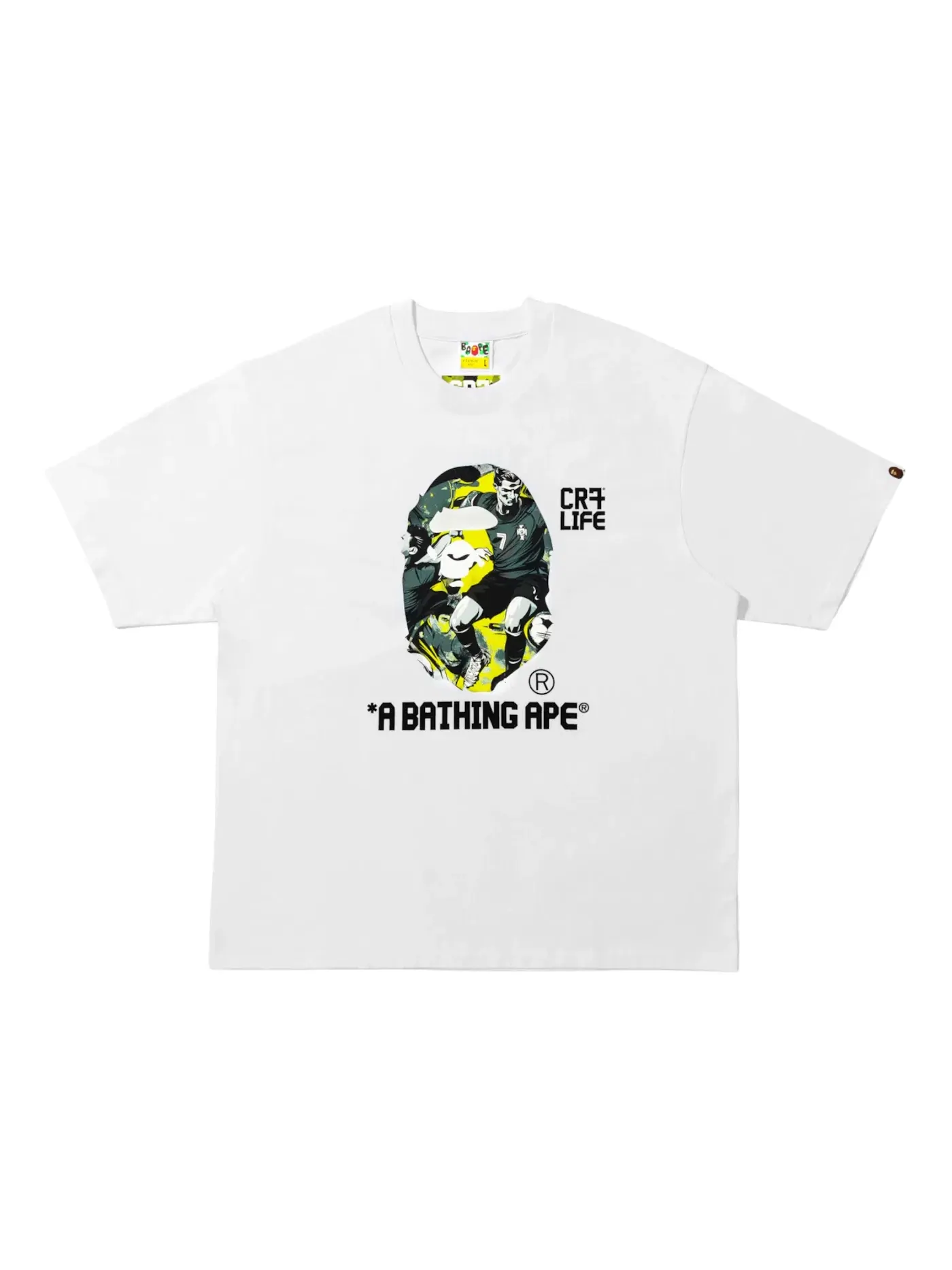 Мужская футболка с принтом BAPE x CR7 Life Graphic A Bathing Ape Relaxed Fit Tee — изображение 1 из 1, белый