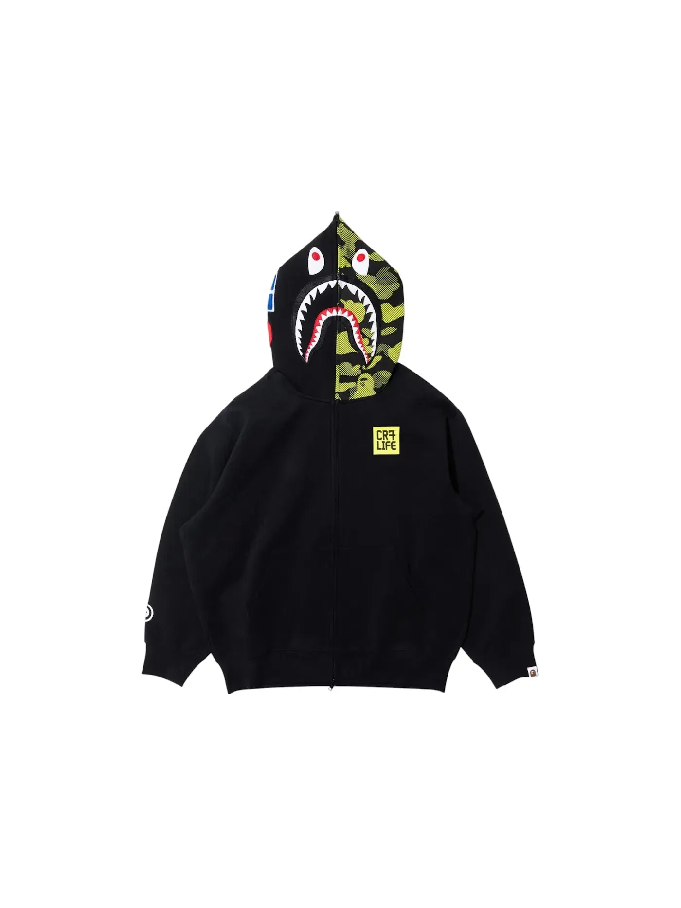 Мужской худи с принтом Relaxed Fit Shark Full Zip II BAPE — изображение 1 из 2, черный