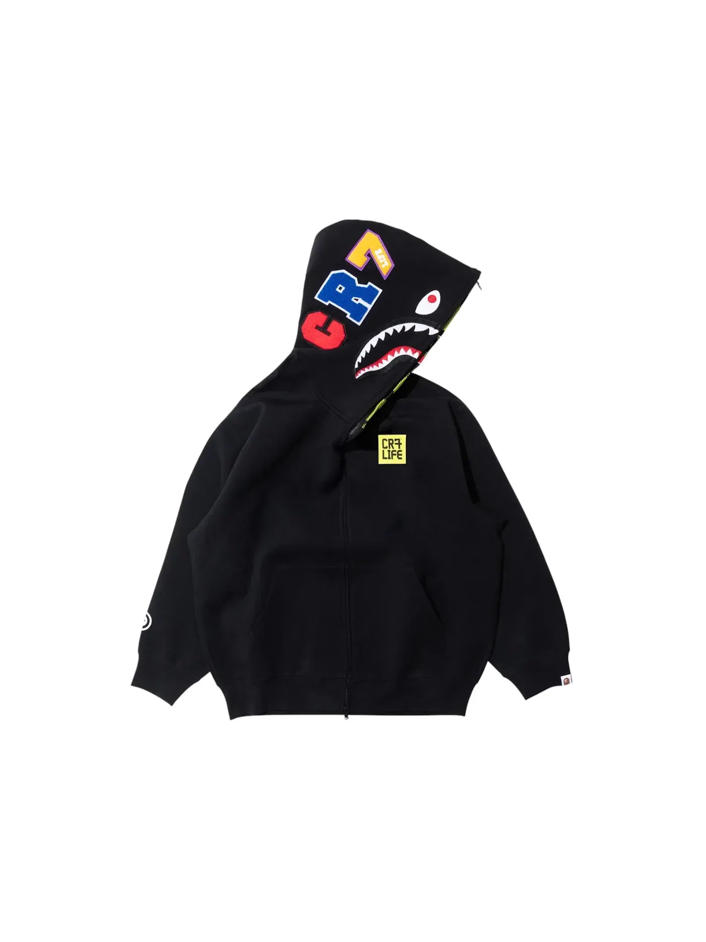 Мужской худи с принтом Relaxed Fit Shark Full Zip II BAPE — изображение 2 из 2, черный