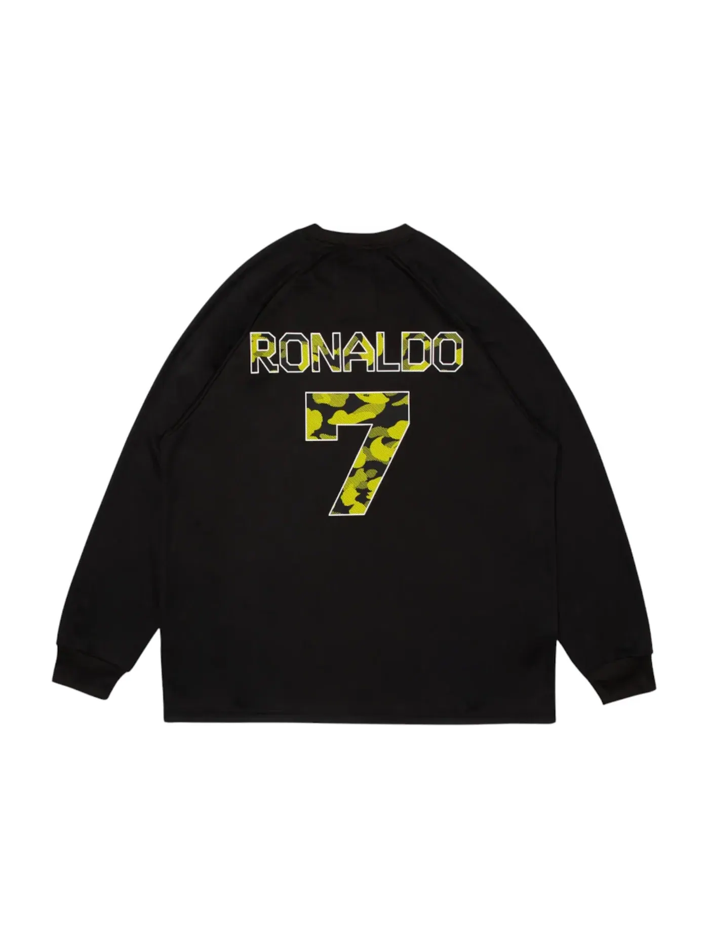 Мужская футболка с длинным рукавом BAPE x CR7 Life Multi Logo Relaxed Fit LS Football Jersey — изображение 2 из 2, черный