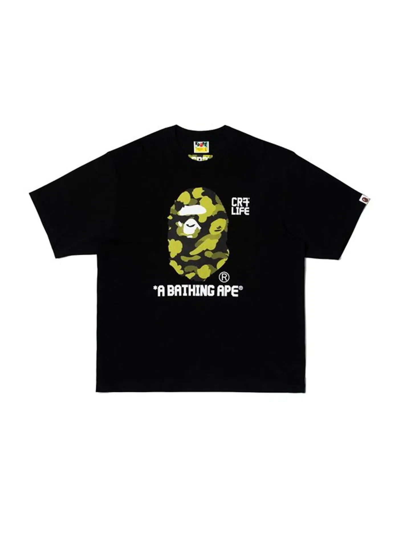 Мужская футболка с принтом BAPE x CR7Life Big Ape Head Reflection Camo Tee BAPE — изображение 1 из 2, черный