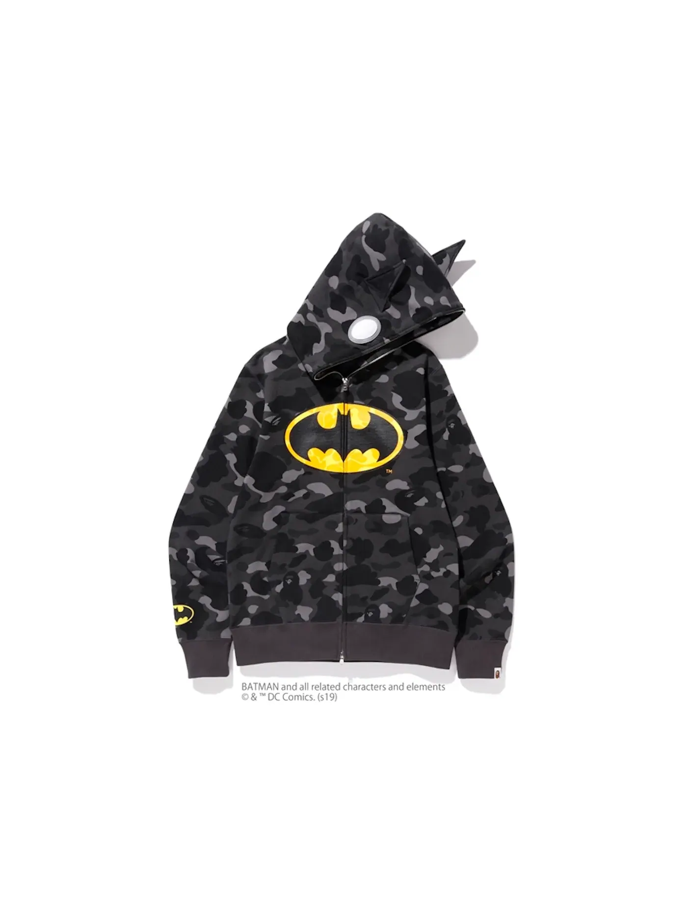 Мужская худи с полноценной застежкой-молнией Color Camo Hoodie #1 BAPE — изображение 1 из 2, черный