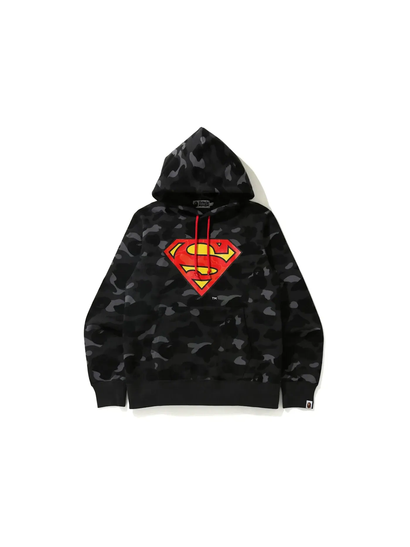 Мужской пуловер-худи с принтом BAPE x DC Superman Camo Pullover Hoodie BAPE — изображение 1 из 2, черный