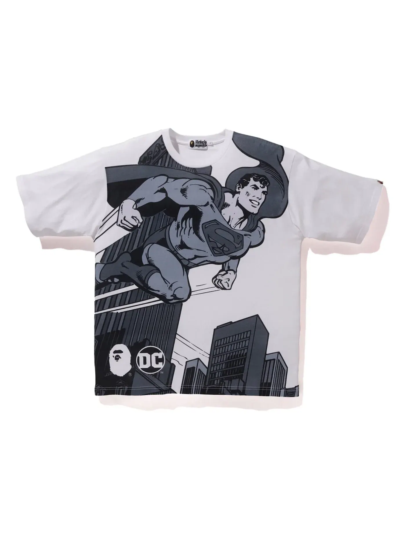 Мужская футболка с принтом BAPE x DC Superman Relaxed Tee BAPE — изображение 1 из 2, белый