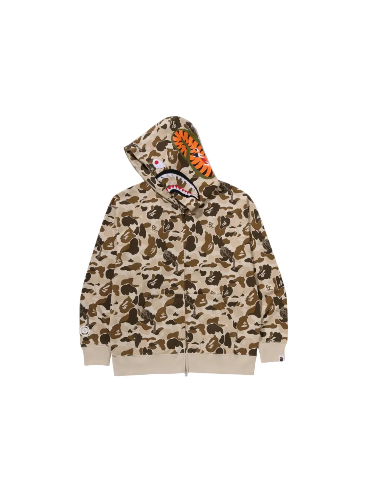 Мужская худи свободного кроя с принтом BAPE x Def Jam Camo Shark Relaxed Fit Full Zip Hoodie BAPE — изображение 1 из 1