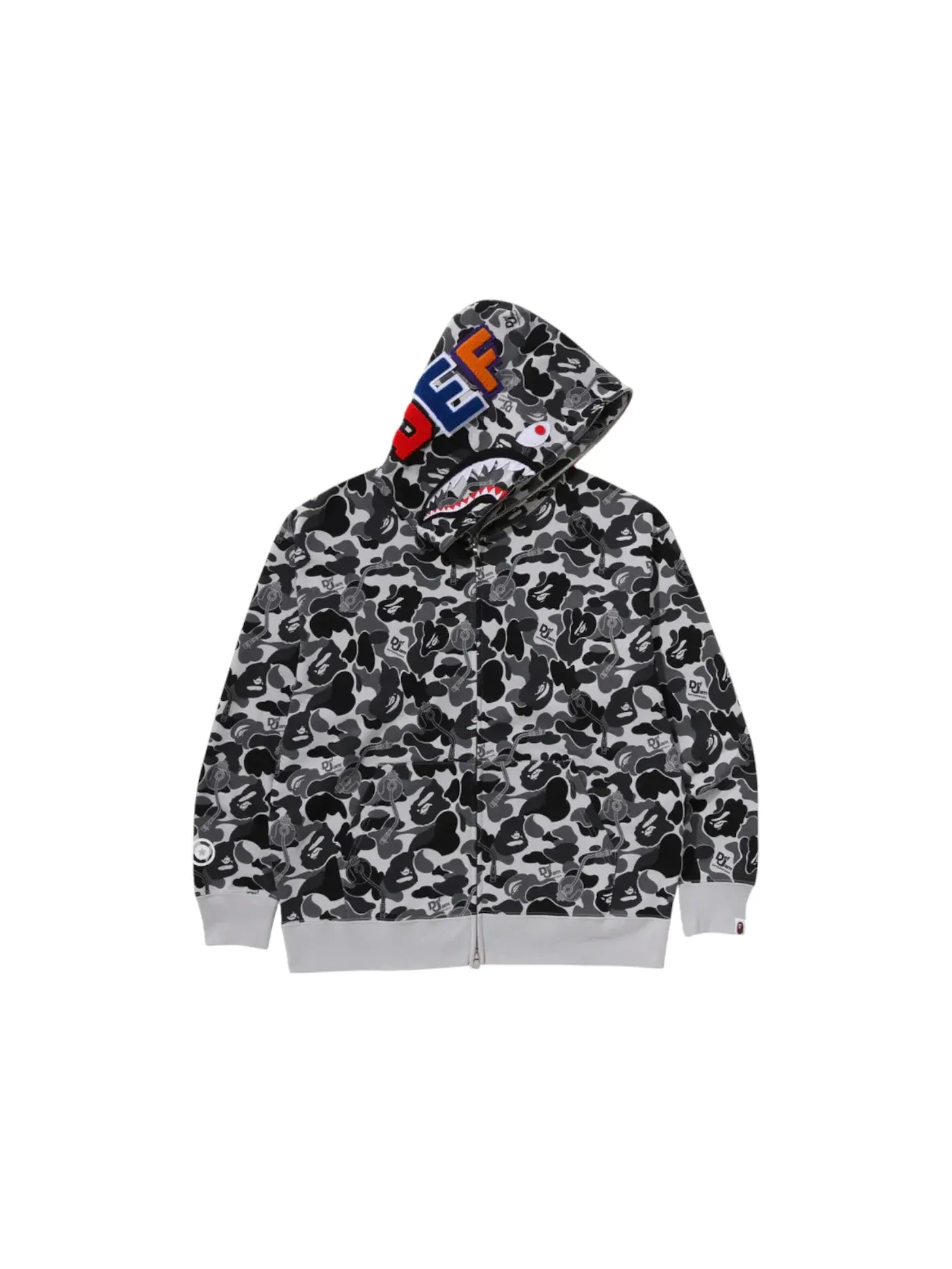 Мужская худи свободного кроя с принтом BAPE x Def Jam Camo Shark Black — изображение 1 из 1