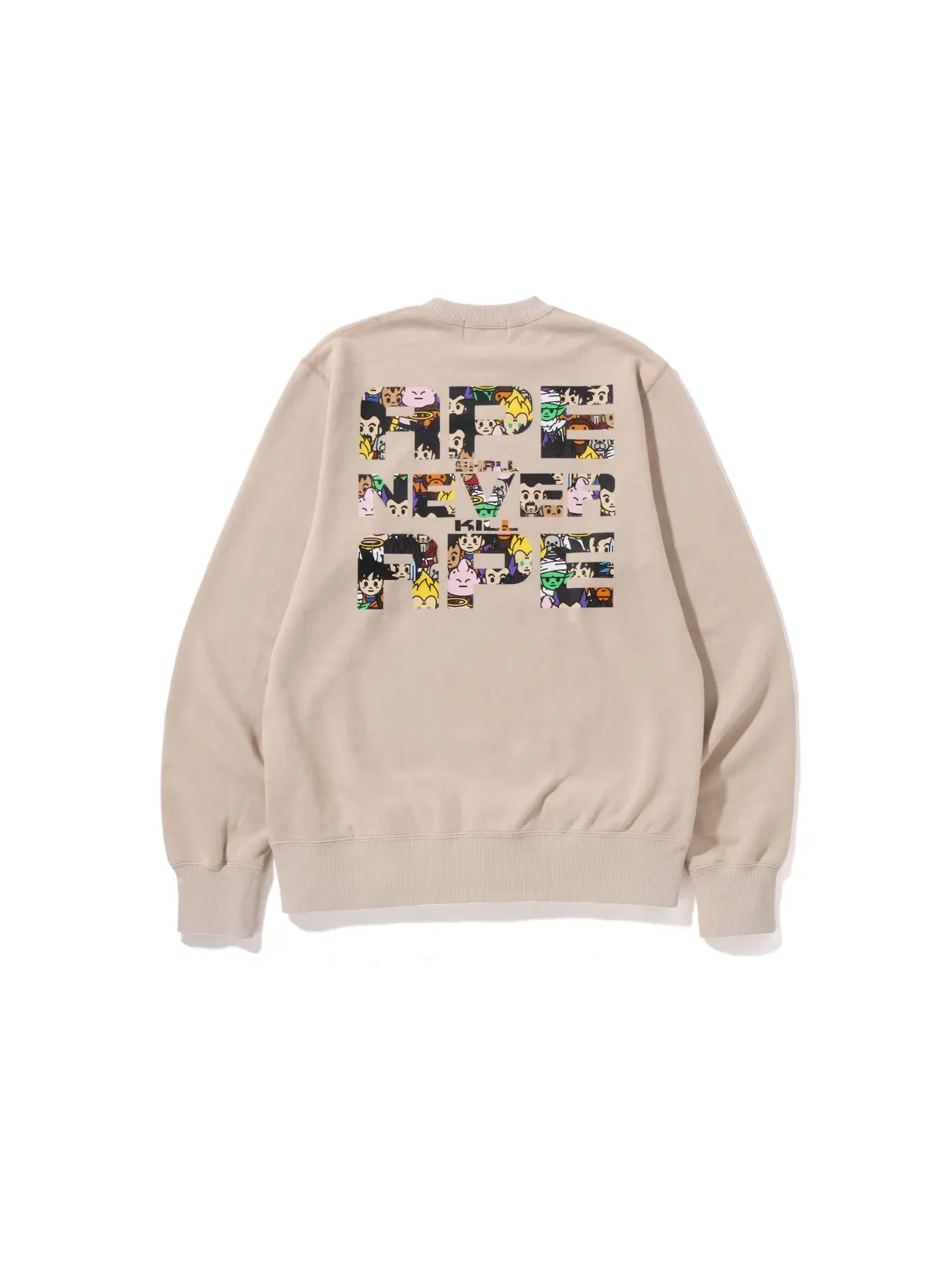 Мужской свитшот с принтом BAPE x Dragon Ball Z Ape Head Sweatshirt BAPE — изображение 2 из 2, бежевый