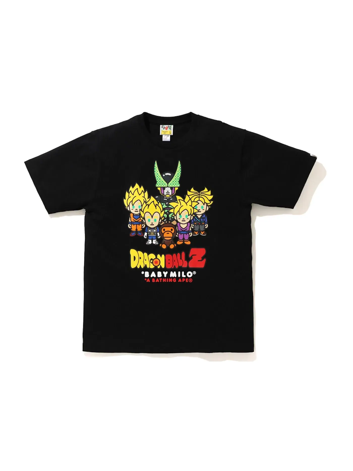 Мужская футболка с принтом BAPE x Dragon Ball Z Baby Milo Super Saiyan & Cell Tee — изображение 1 из 2, черный