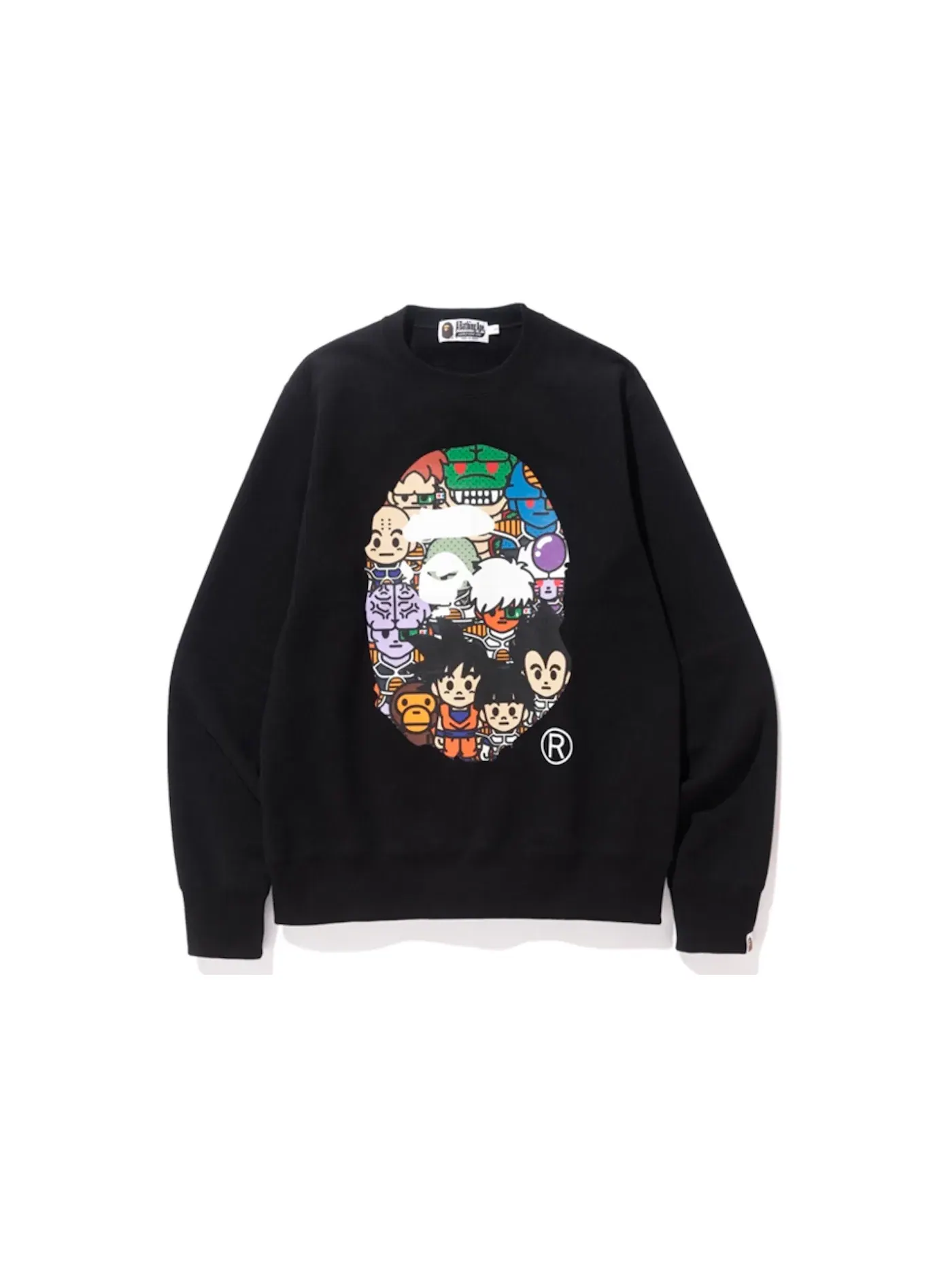 Мужской свитшот с принтом Crewneck BAPE — изображение 1 из 1, черный