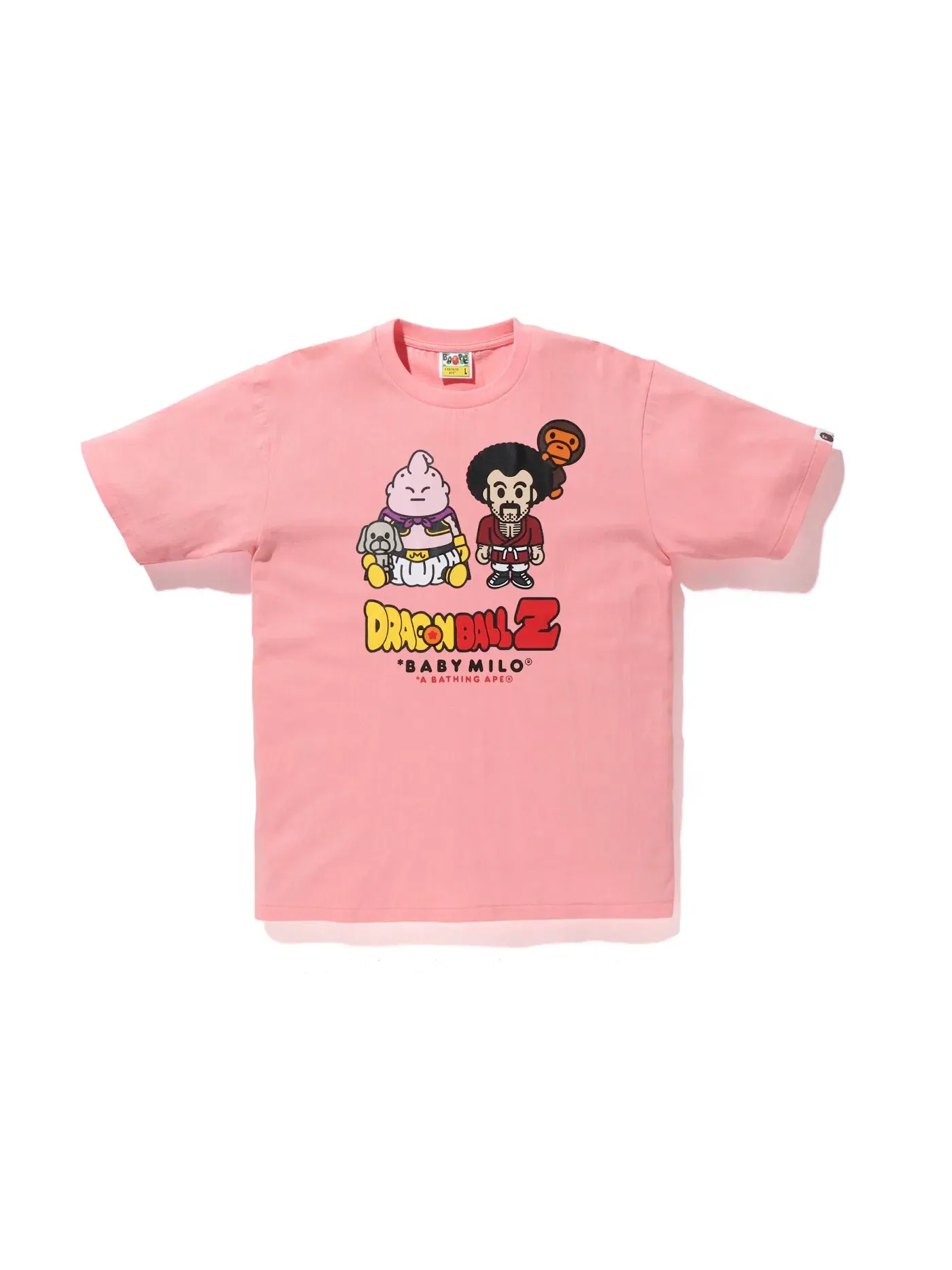 Мужская футболка с принтом BAPE x Dragon Ball Z Majin Buu & Mr. Satan Baby Milo Tee BAPE — изображение 1 из 2, розовый