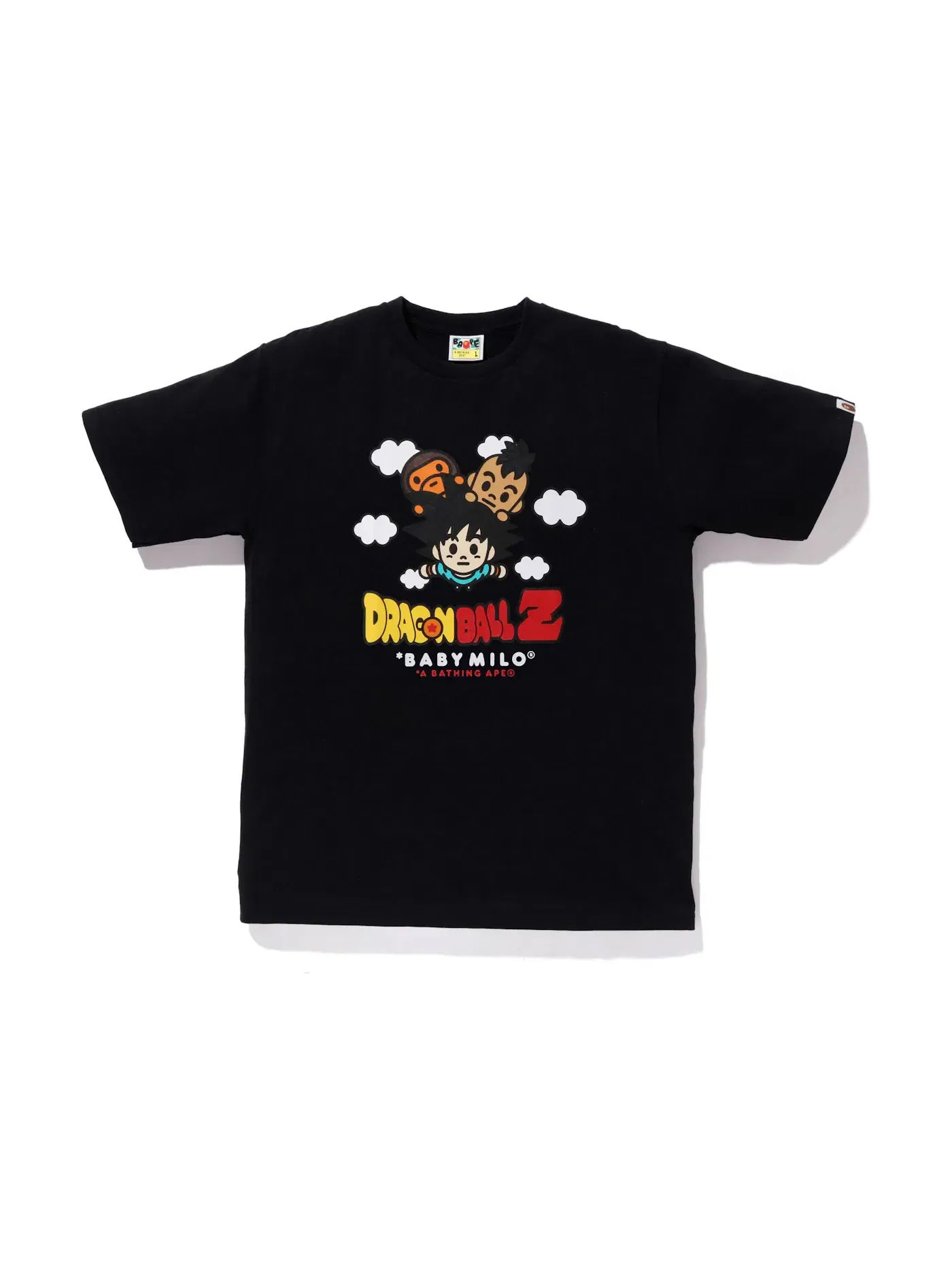 Мужская футболка с принтом BAPE x Dragon Ball Z Son Goku & Uub Baby Milo Tee BAPE — изображение 1 из 2, черный