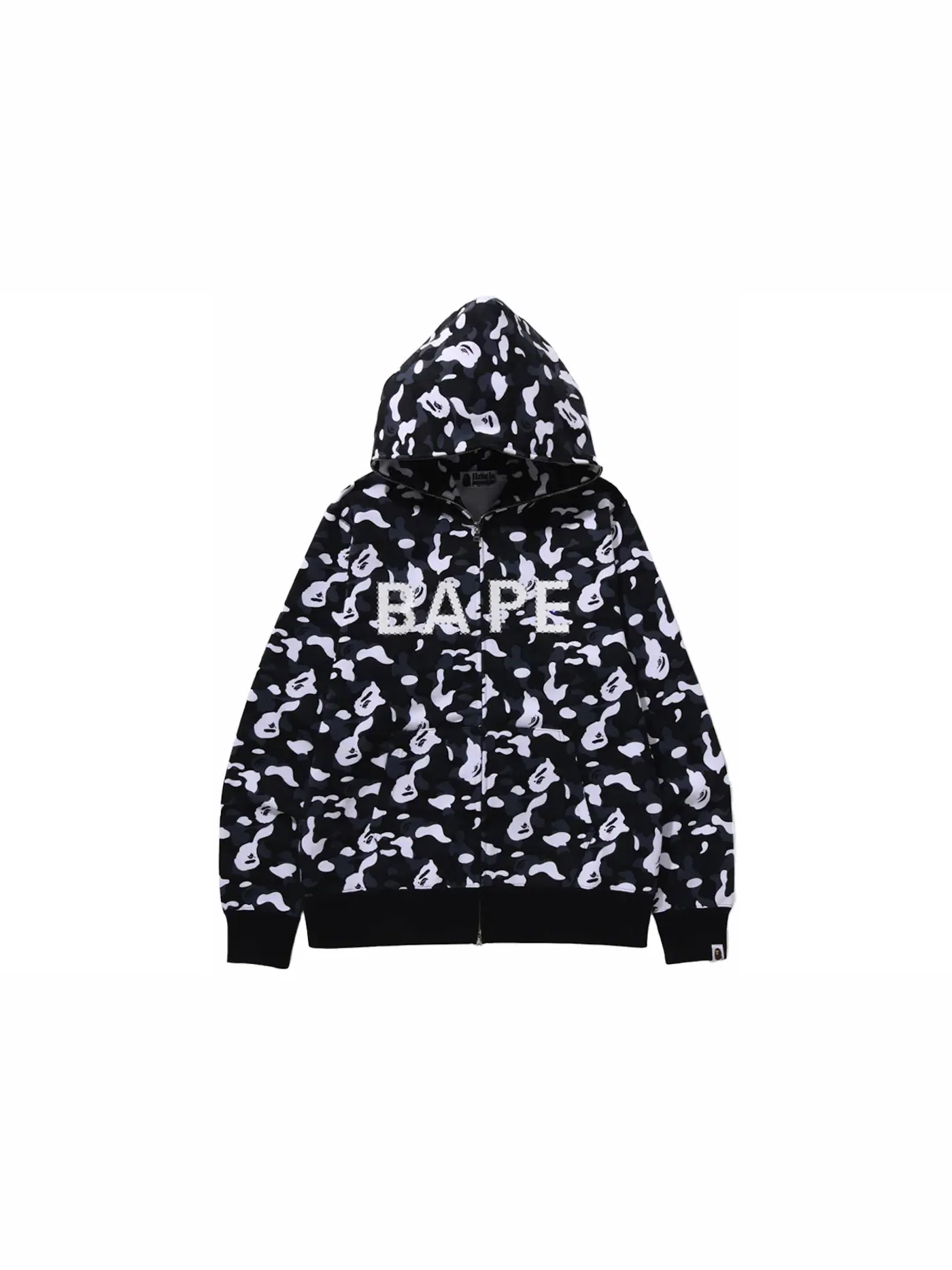 Мужская худи на молнии BAPE x DSM Camo Crystal Stone — изображение 1 из 2, черный