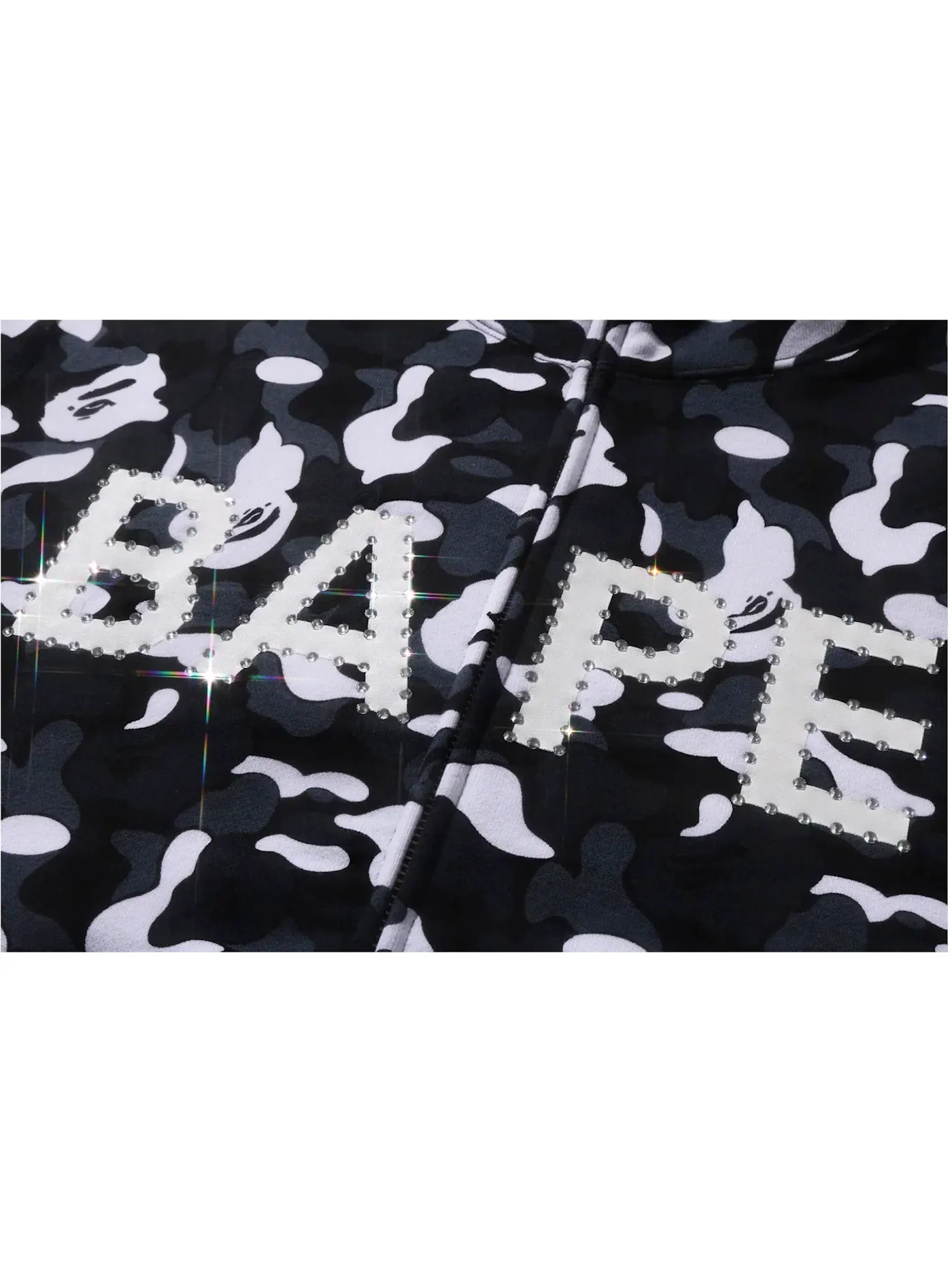 Мужская худи на молнии BAPE x DSM Camo Crystal Stone — изображение 2 из 2, черный