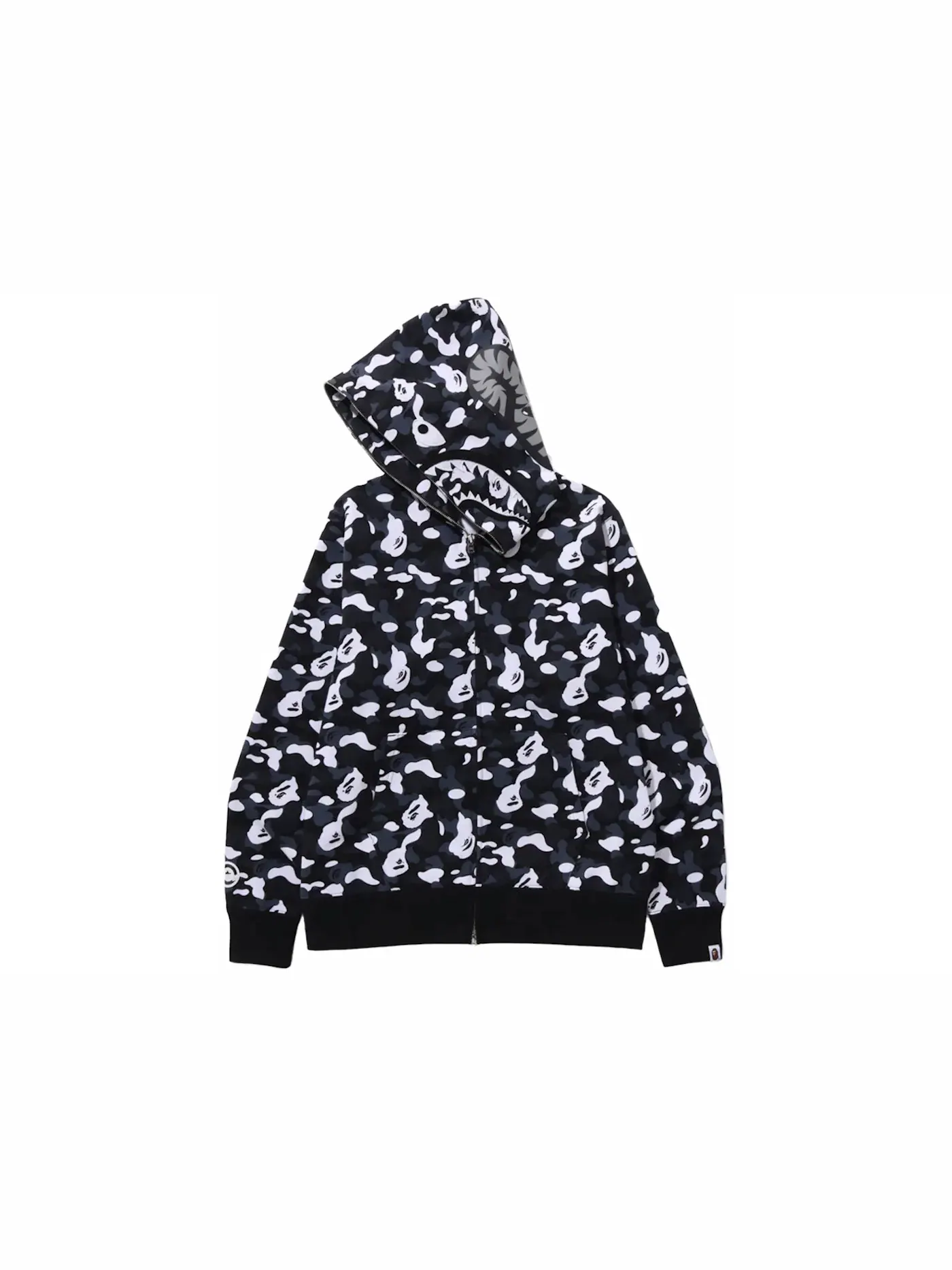 Мужская худи с камуфляжным принтом BAPE x DSM Camo Shark Full Zip Hoodie BAPE — изображение 1 из 3, черный