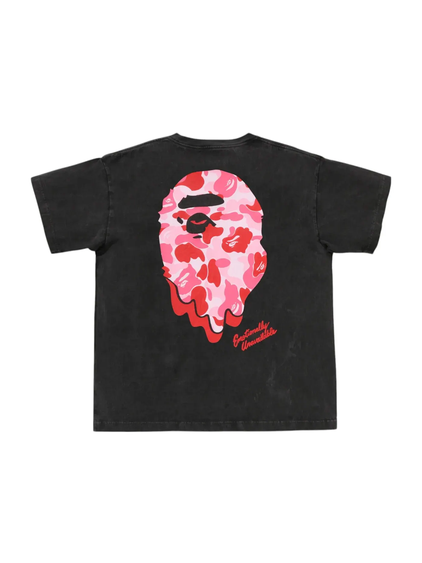 Мужская футболка с камуфляжным принтом BAPE x Emotionally Unavailable ABC Camo Tee BAPE — изображение 2 из 2, черный