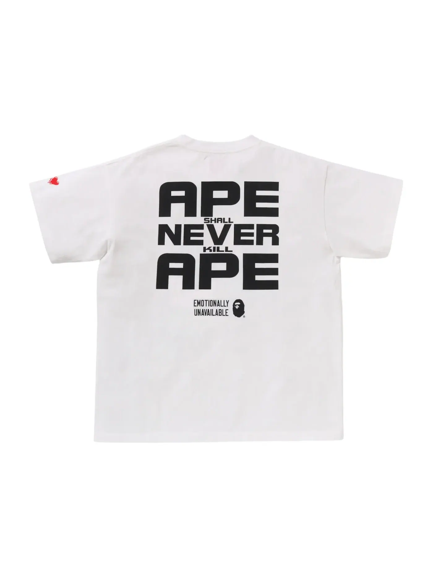 Мужская футболка с принтом BAPE x Emotionally Unavailable Ape Head Tee BAPE — изображение 2 из 2, белый