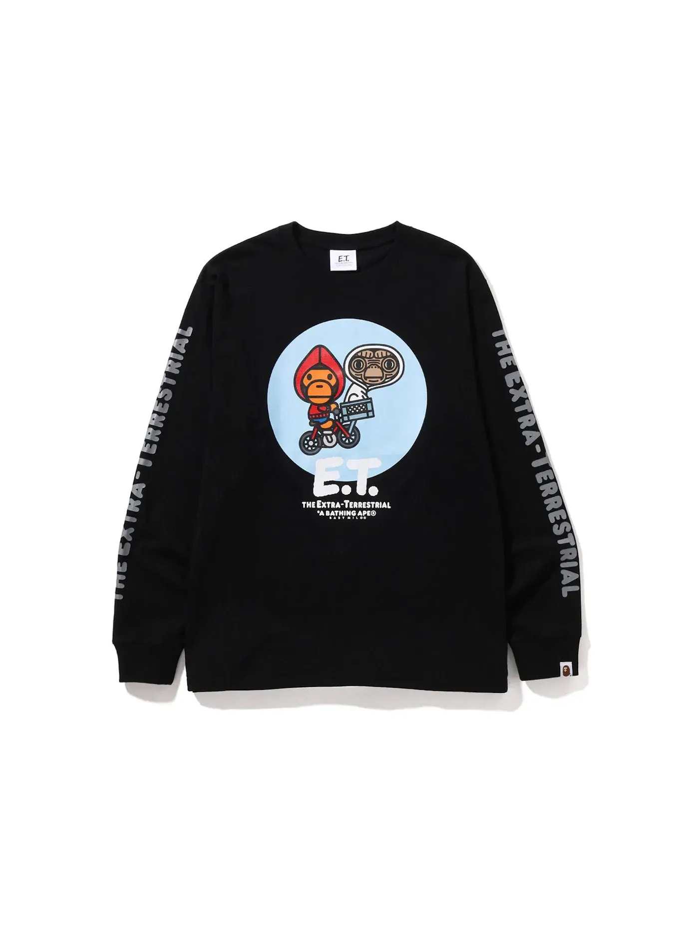 Мужская футболка с длинным рукавом BAPE x E.T. Baby Milo L/S Tee BAPE — изображение 1 из 1, черный