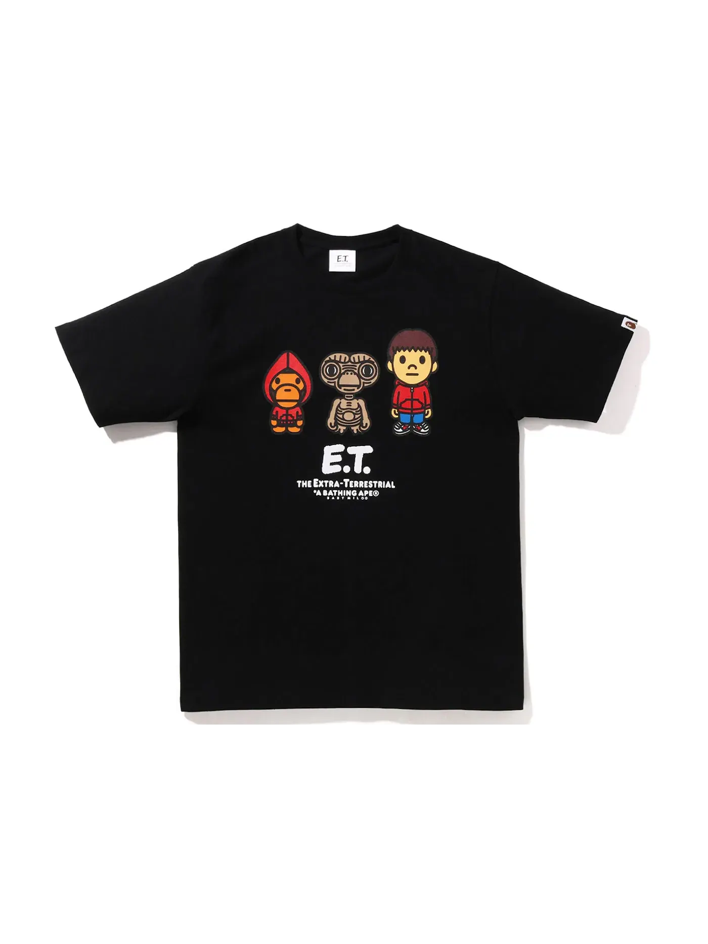 Детская футболка с принтом BAPE x E.T. Kids Baby Milo Tee BAPE — изображение 1 из 2, черный