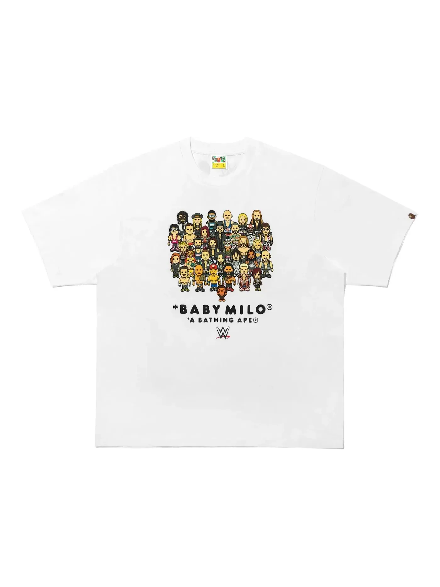 Мужская футболка свободного кроя с принтом Baby Milo BAPE — изображение 1 из 2, белый