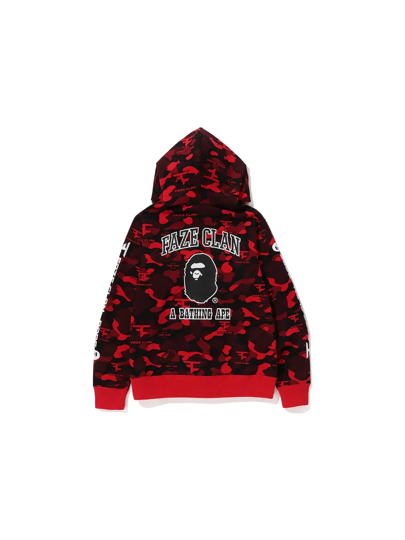 Мужская худи с принтом Full Zip Hoodie BAPE — изображение 1 из 2, красный